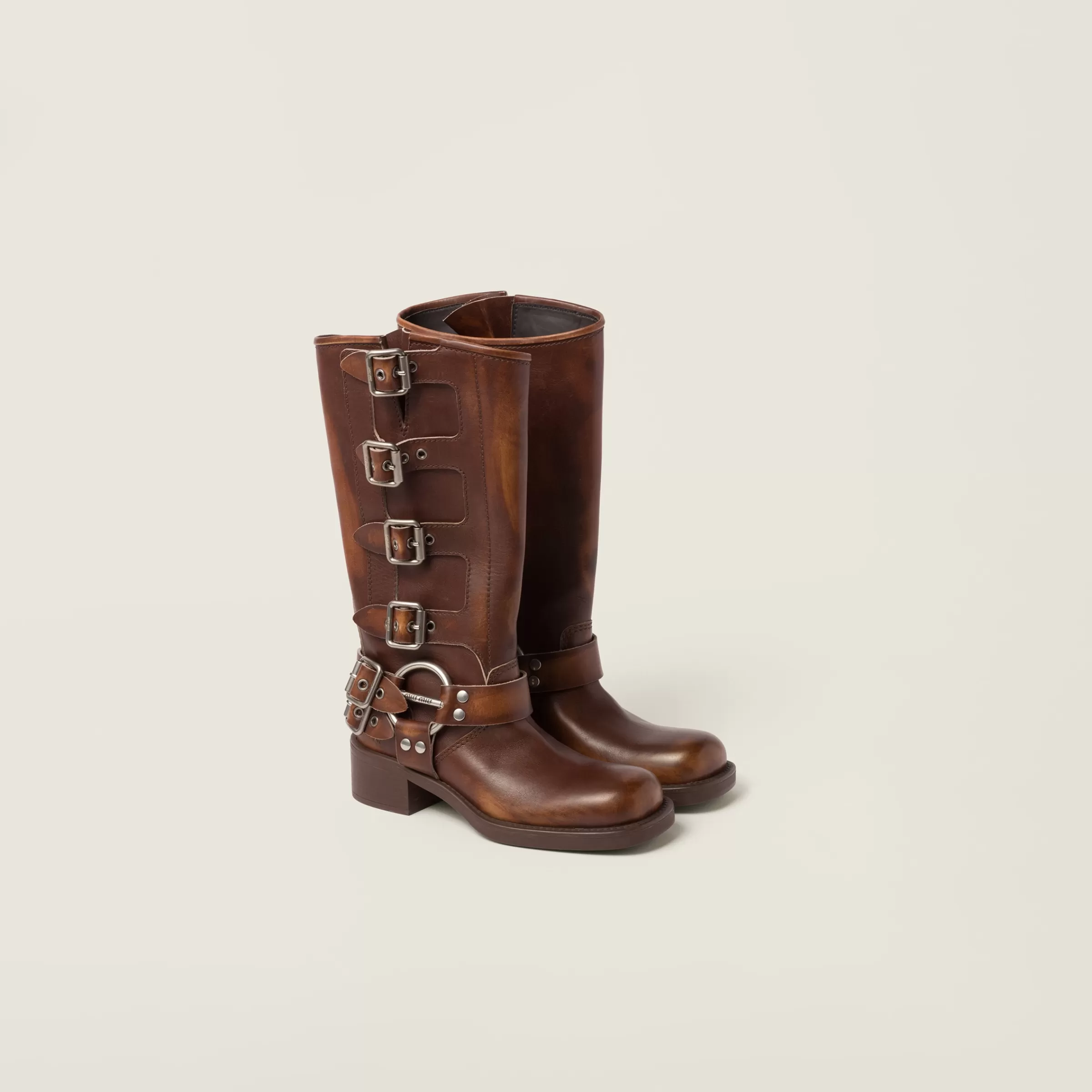 Leather boots>Miu Miu Shop