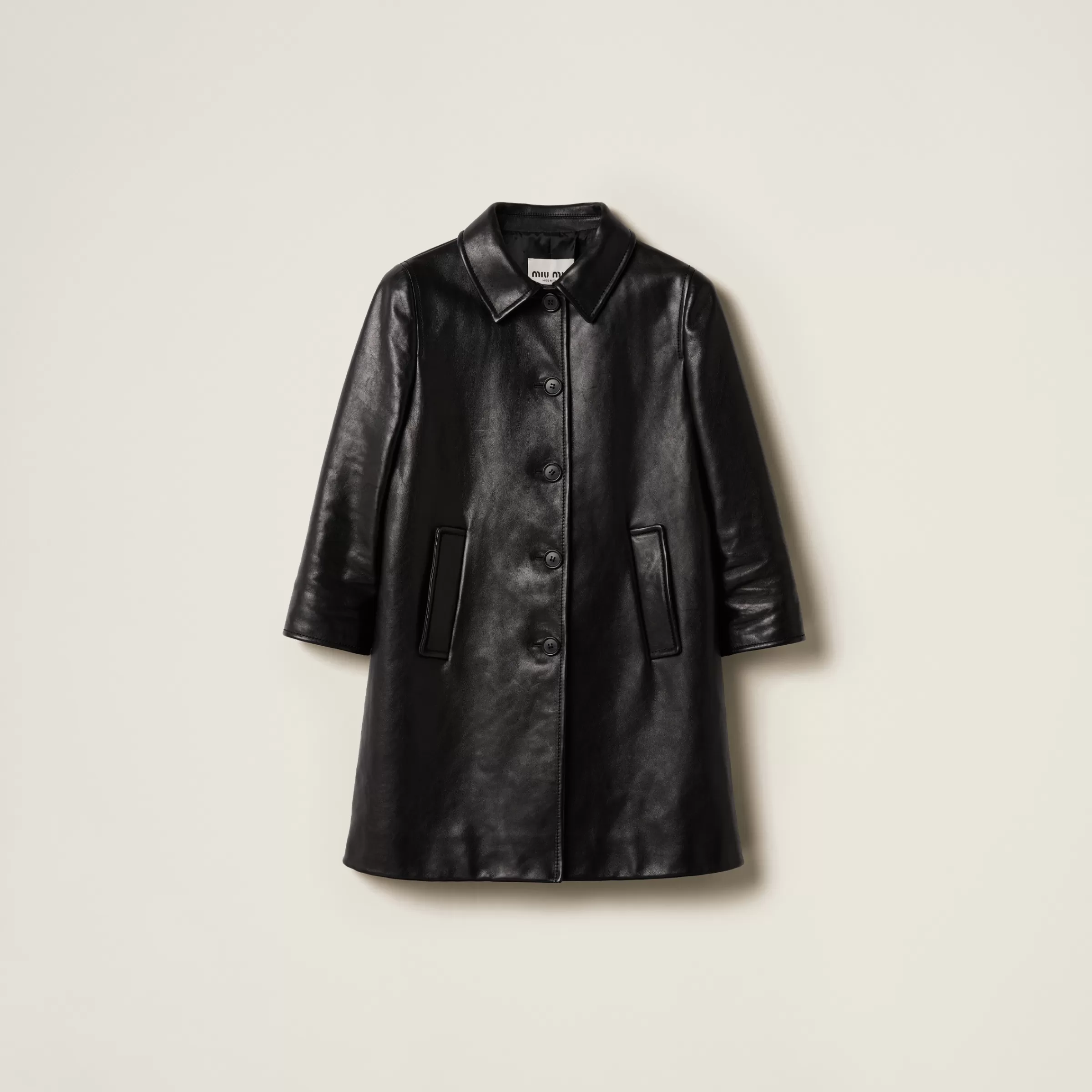 Leather coat>Miu Miu Cheap