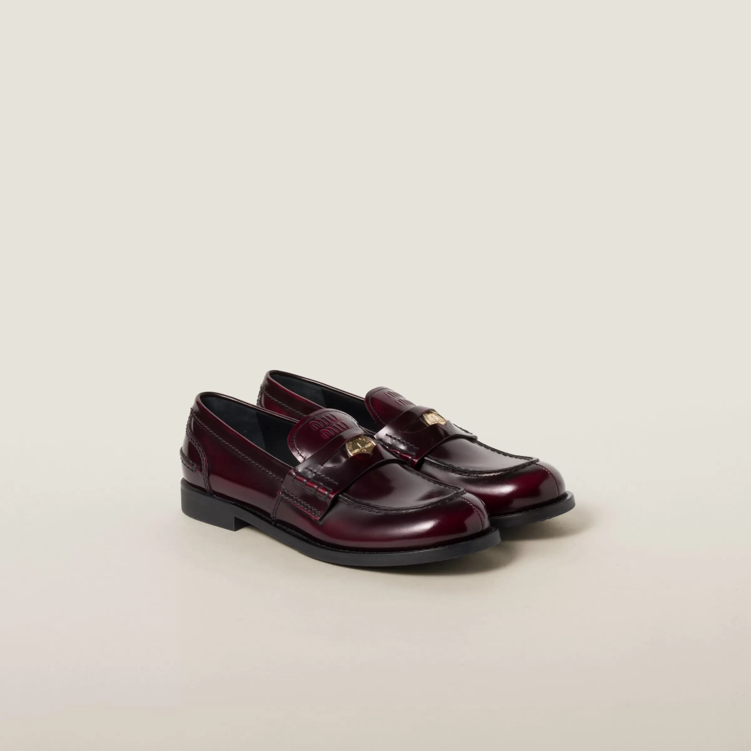 Leather loafers>Miu Miu New