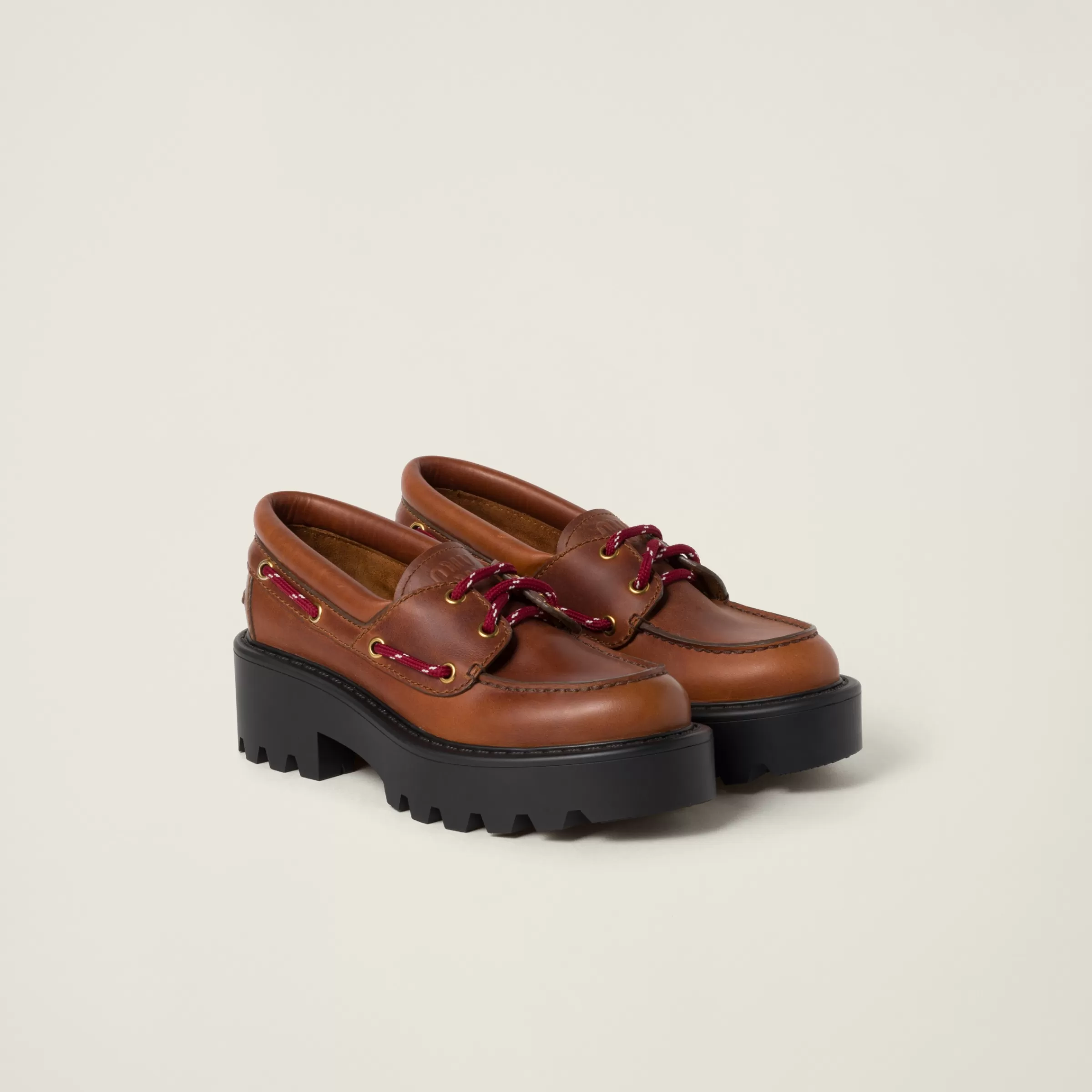 Leather loafers>Miu Miu Cheap