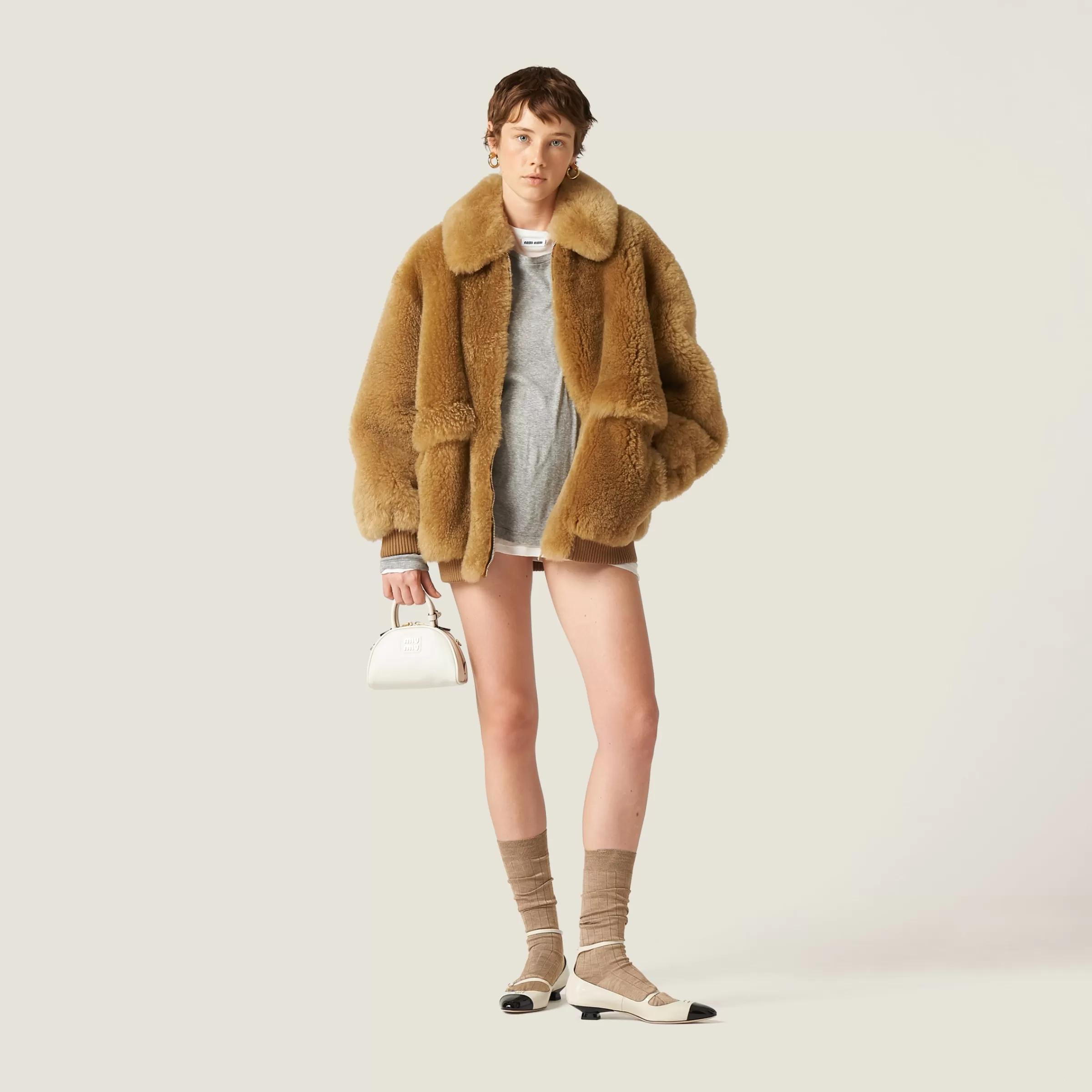 Long-sleeved ribbed jersey T-shirt>Miu Miu Flash Sale