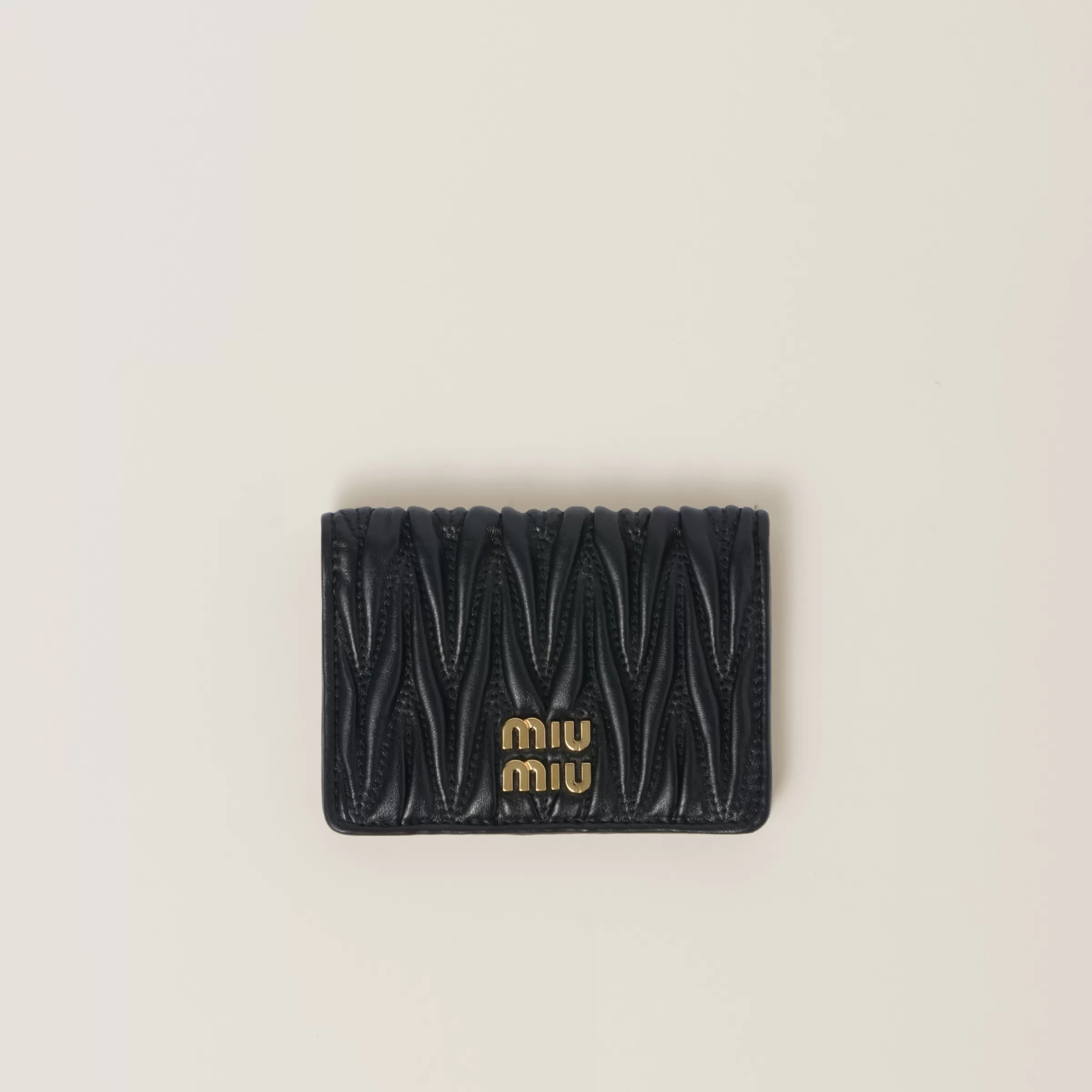 Matelassé nappa leather card holder>Miu Miu Flash Sale