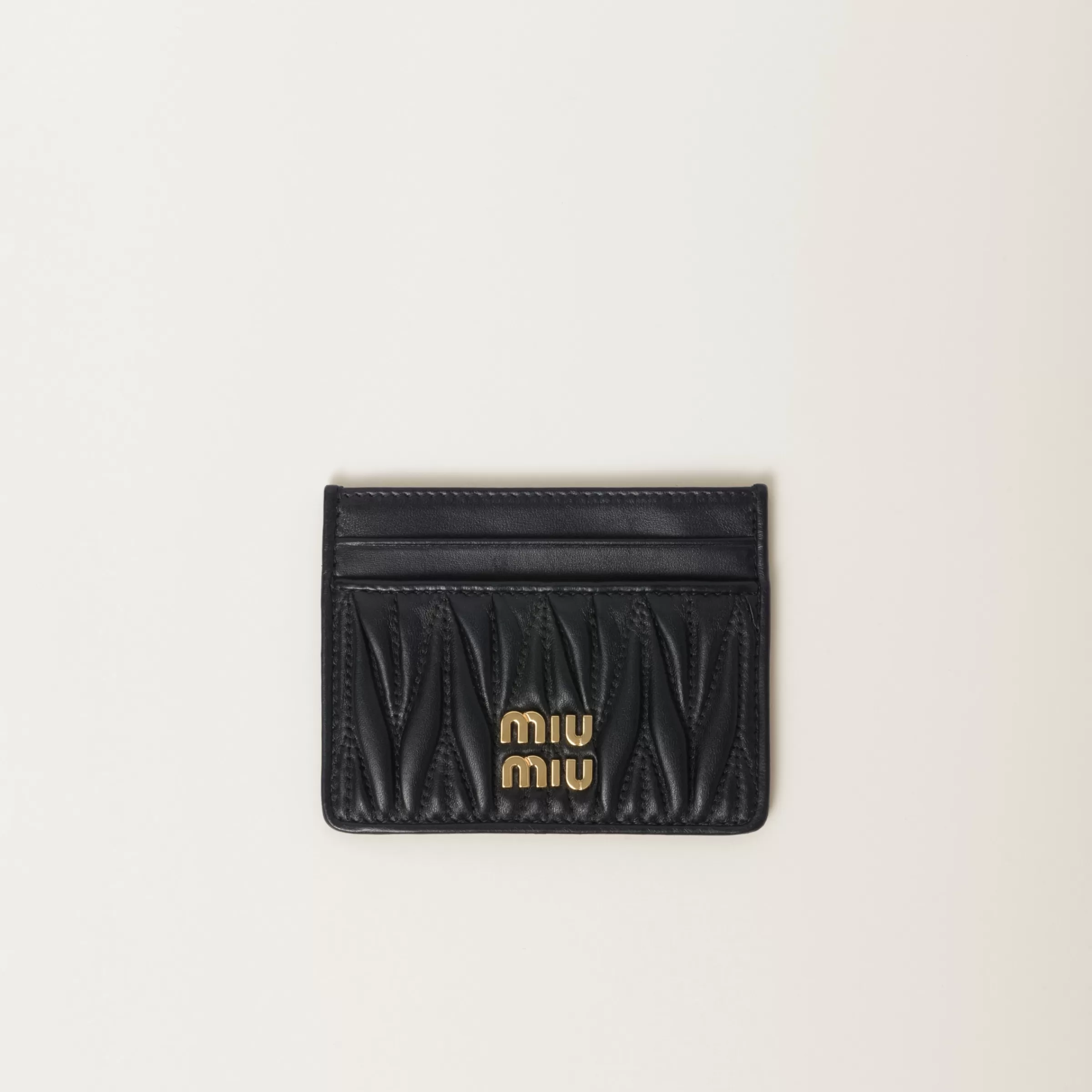 Matelassé nappa leather card holder>Miu Miu Cheap