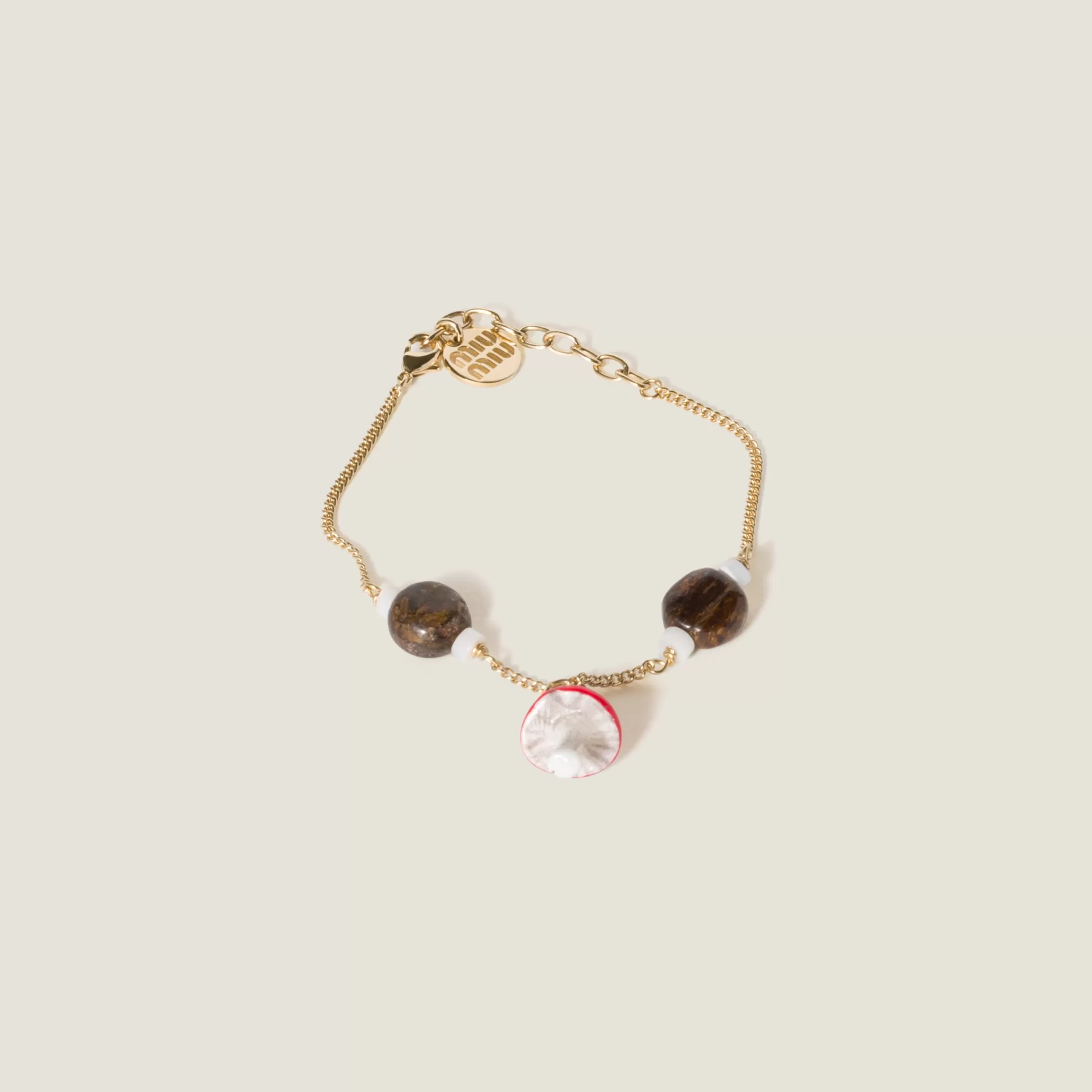 Metal and resin bracelet>Miu Miu Store