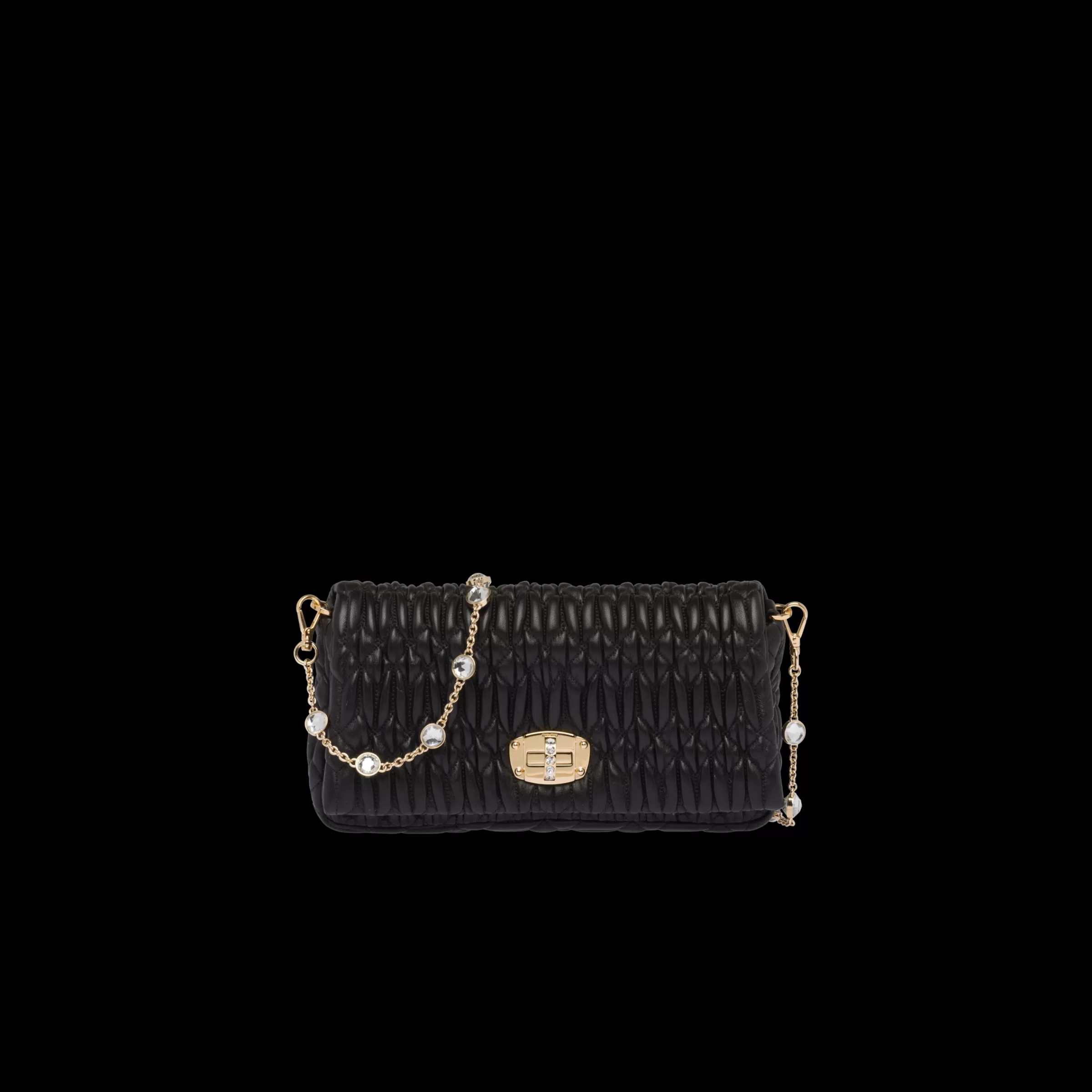 Miu Crystal Cloqué Nappa leather bag>Miu Miu Outlet