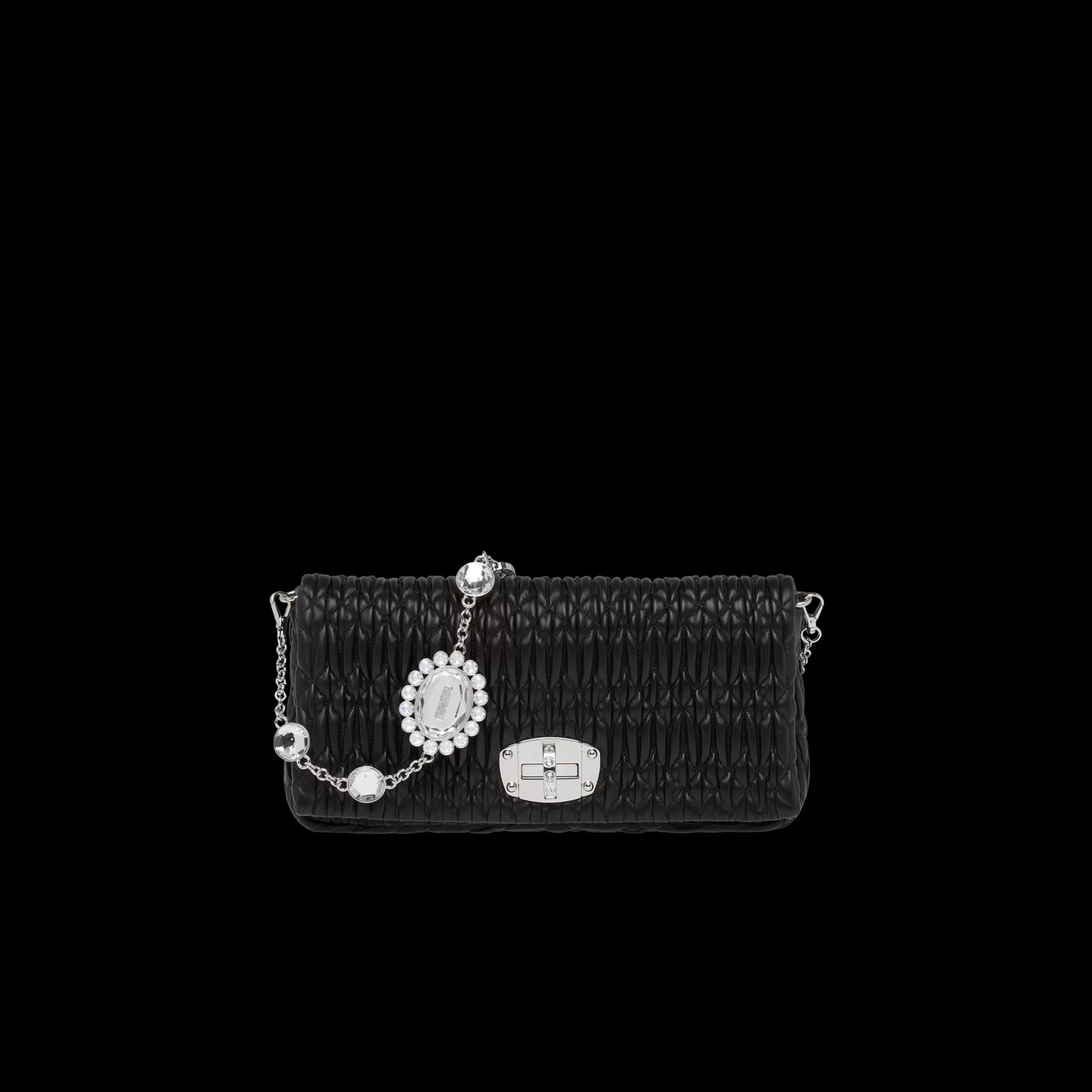 Iconic Crystal Cloqué Nappa leather bag>Miu Miu Fashion