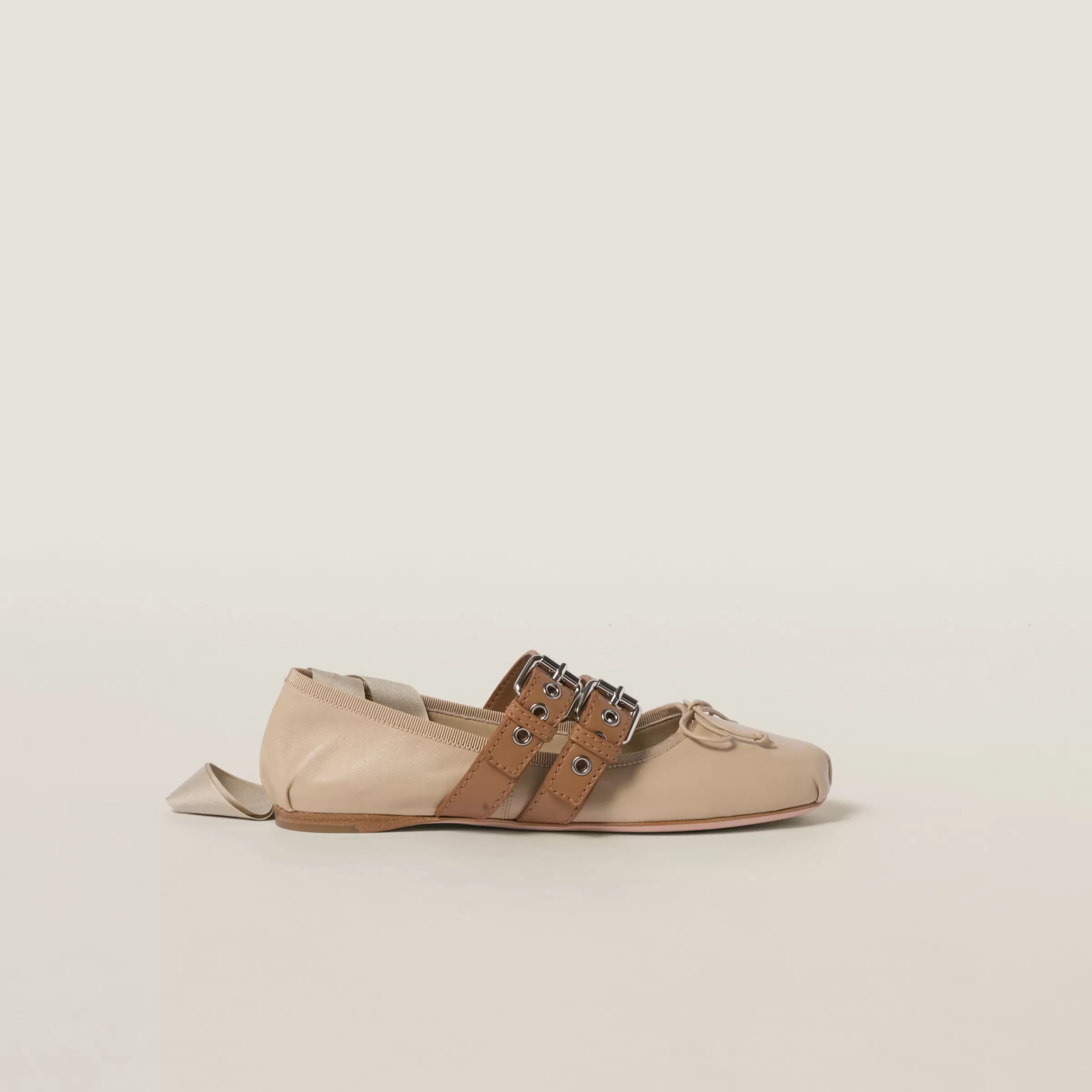 Nappa and calf leather ballerinas>Miu Miu Flash Sale