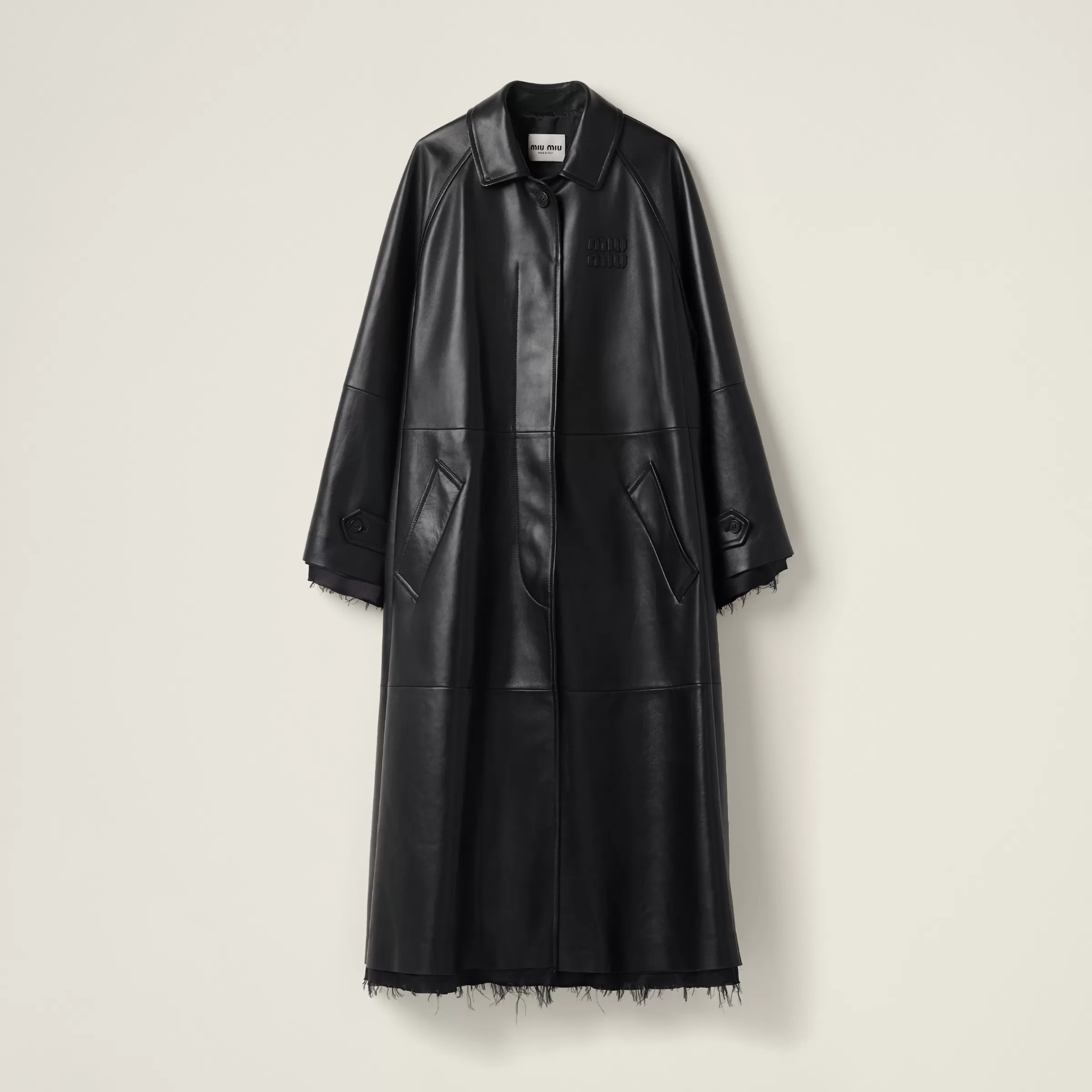 Nappa leather coat>Miu Miu Discount