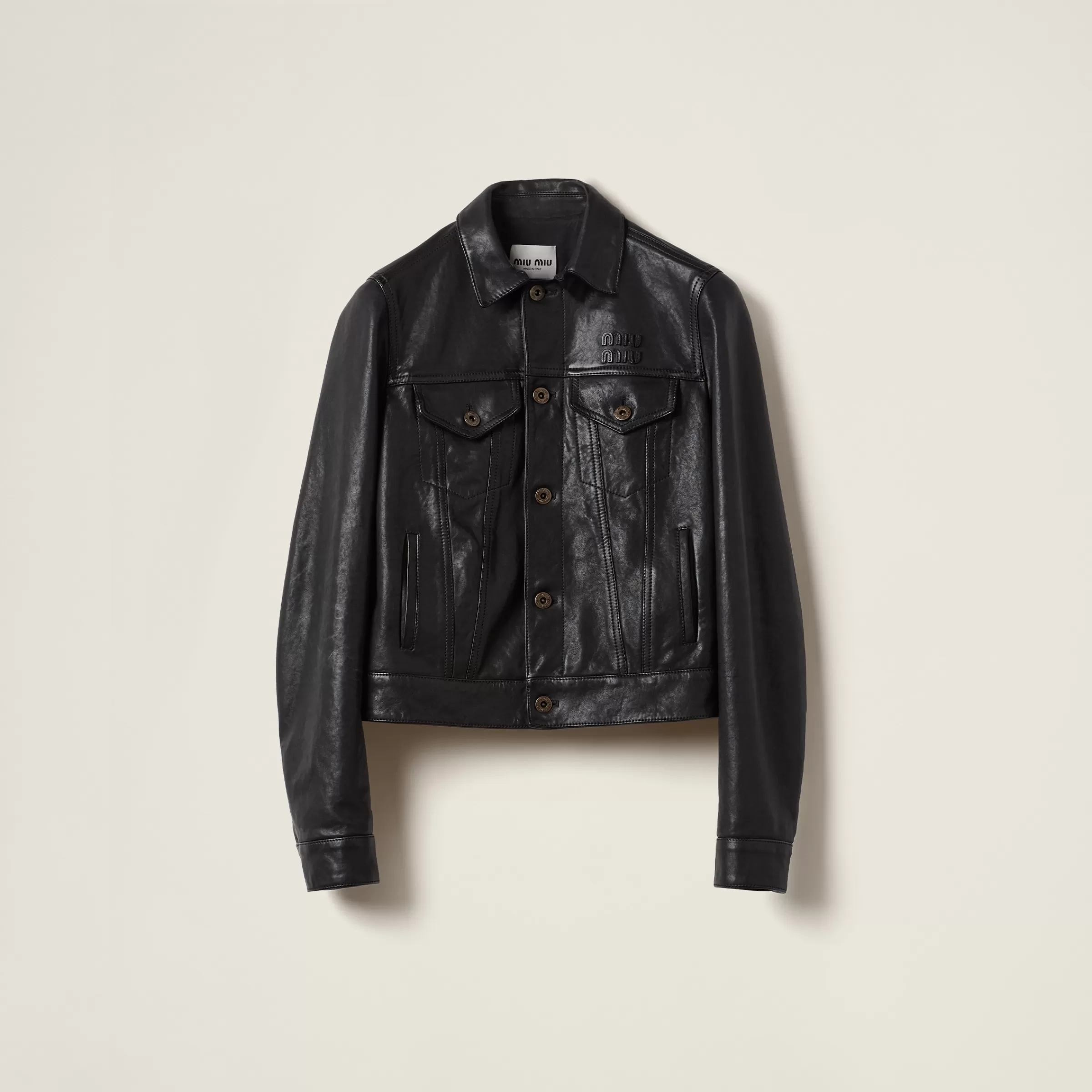 Nappa leather jacket>Miu Miu Outlet