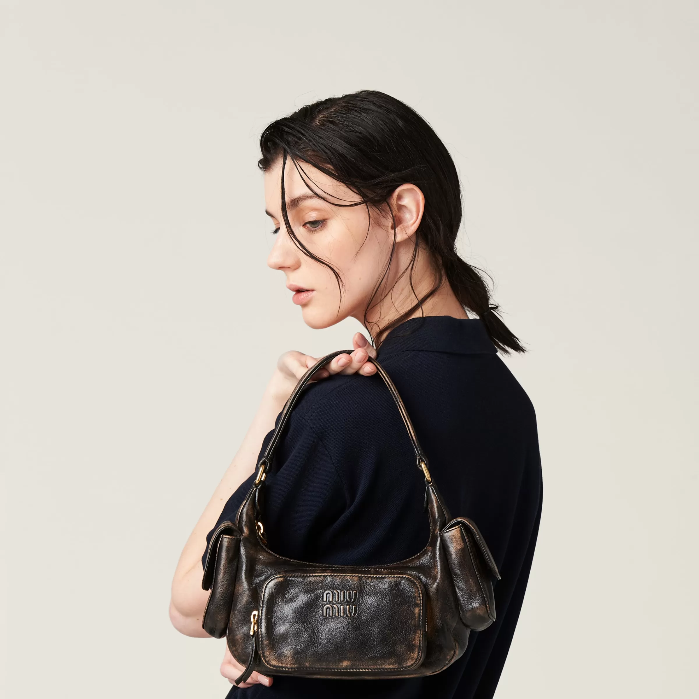 Nappa leather Pocket bag>Miu Miu Sale