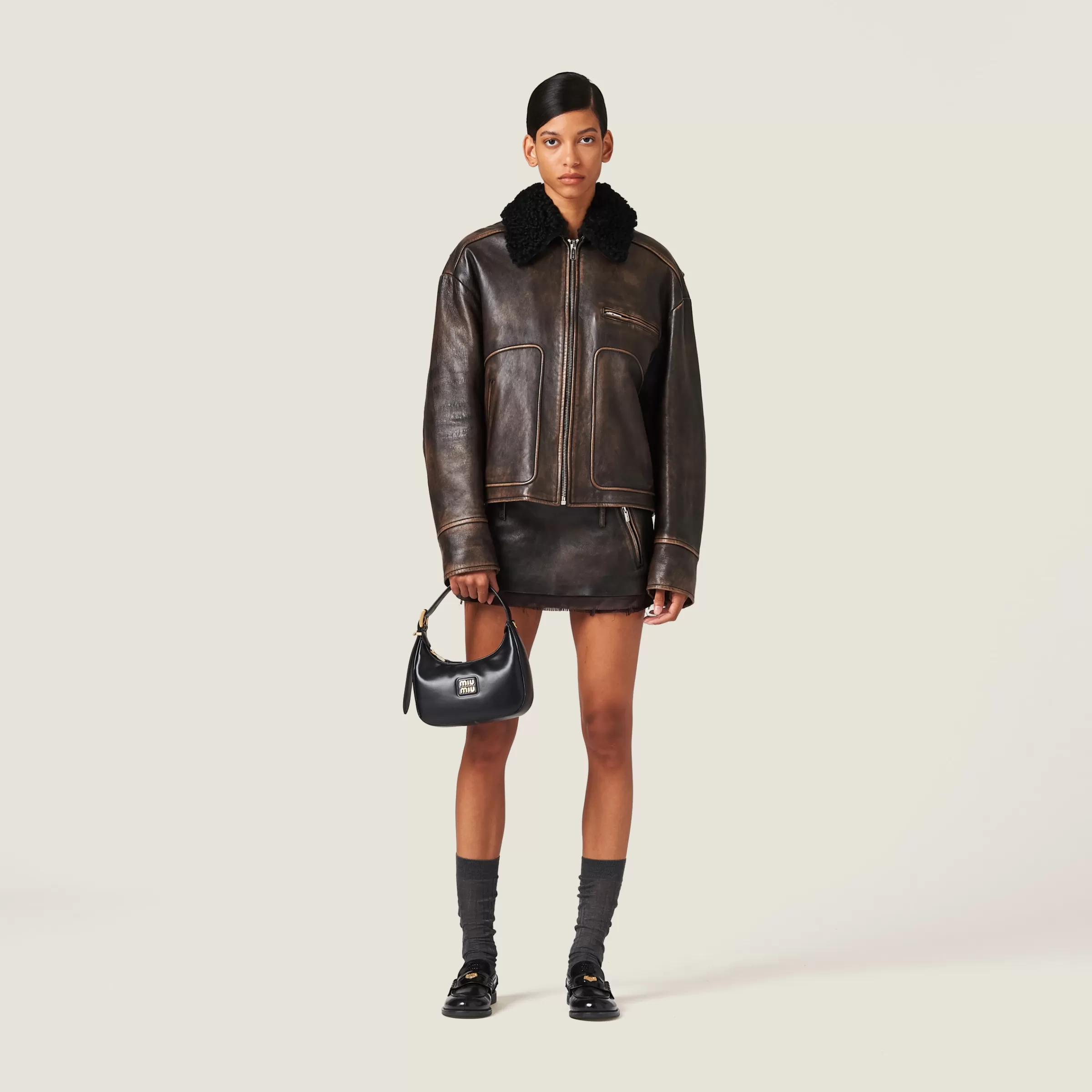 Nappa leather skirt>Miu Miu Flash Sale