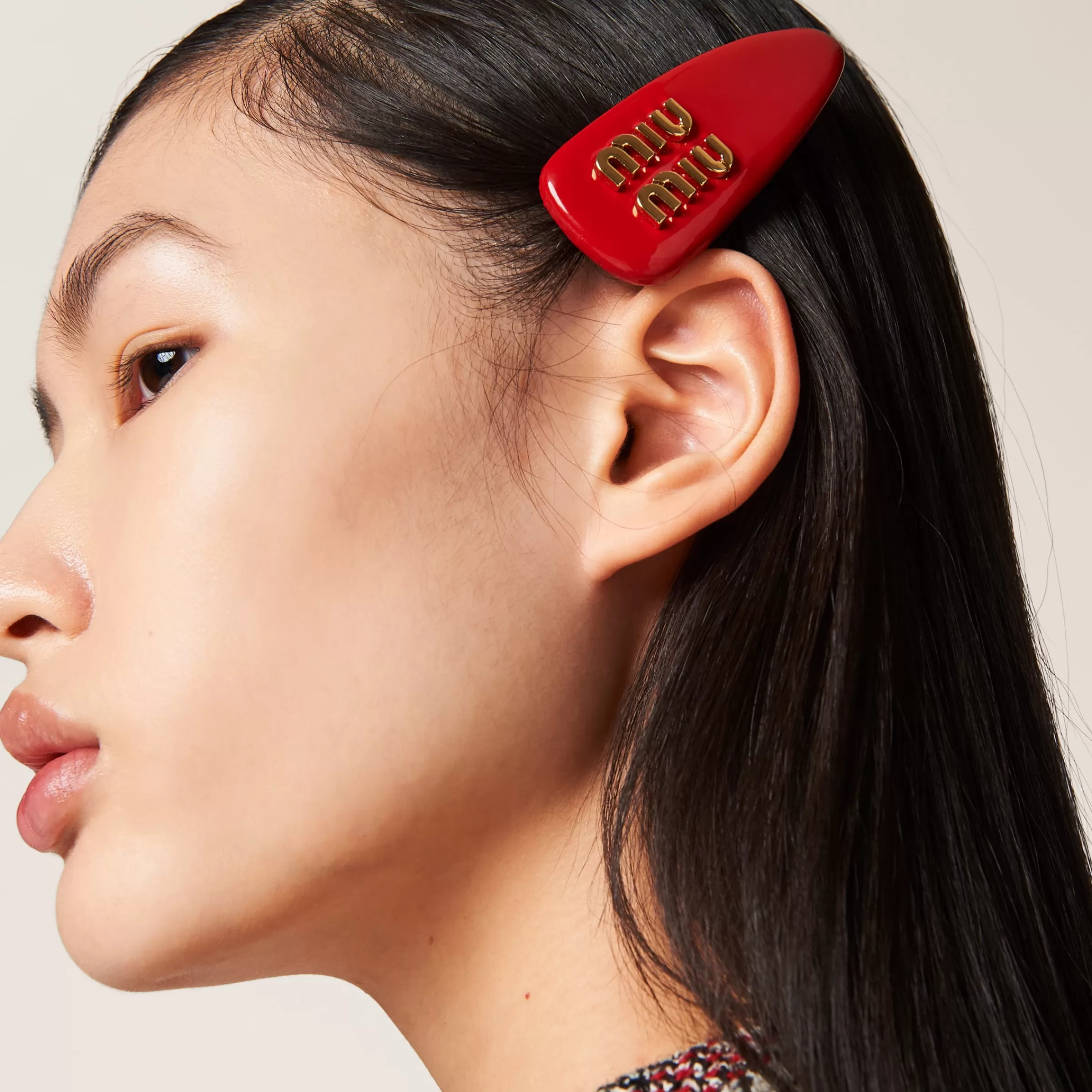 Patent leather hair clip>Miu Miu Cheap