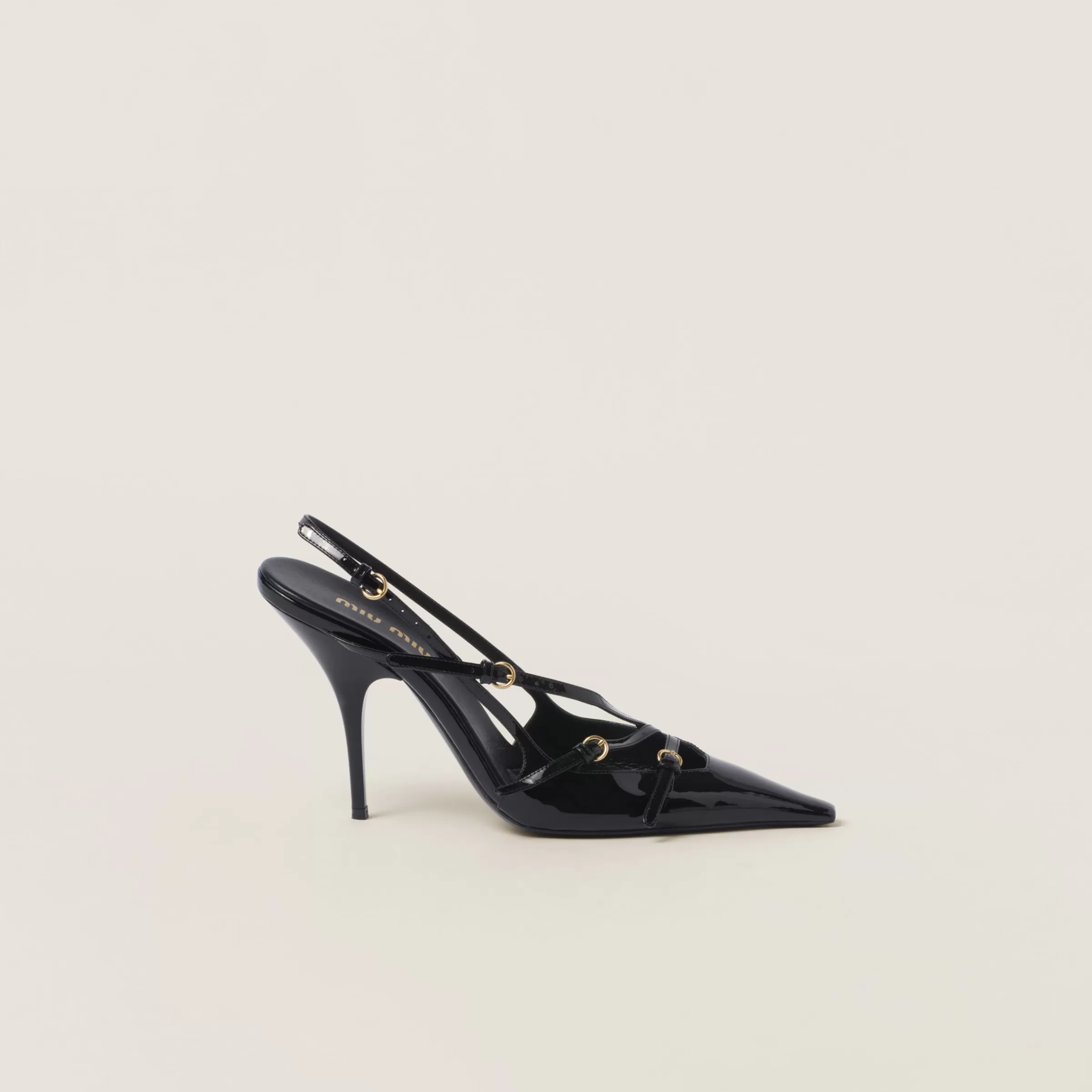 Patent leather slingbacks with buckles>Miu Miu Best Sale