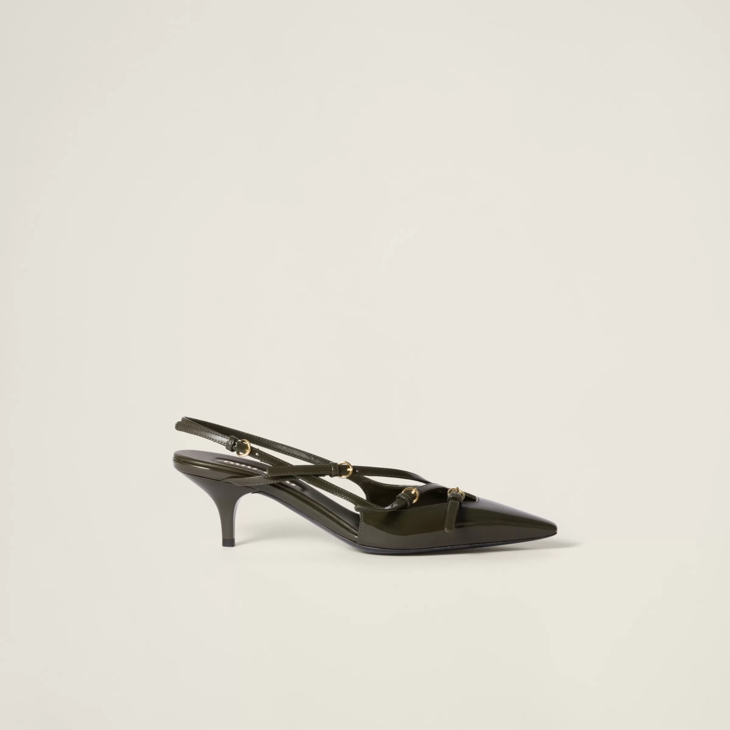 Patent leather slingbacks with buckles>Miu Miu Best Sale