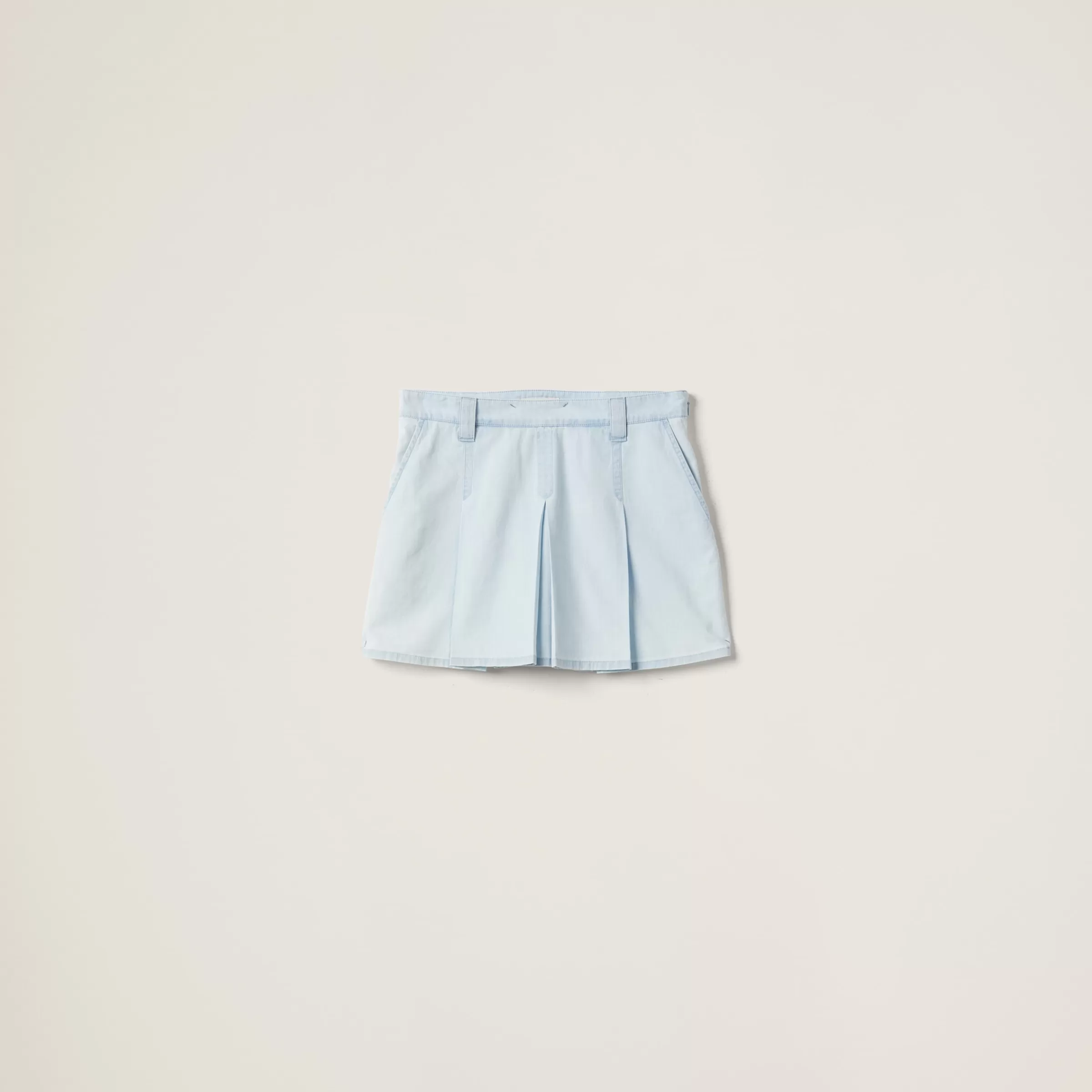 Pleated chambray skirt>Miu Miu Outlet