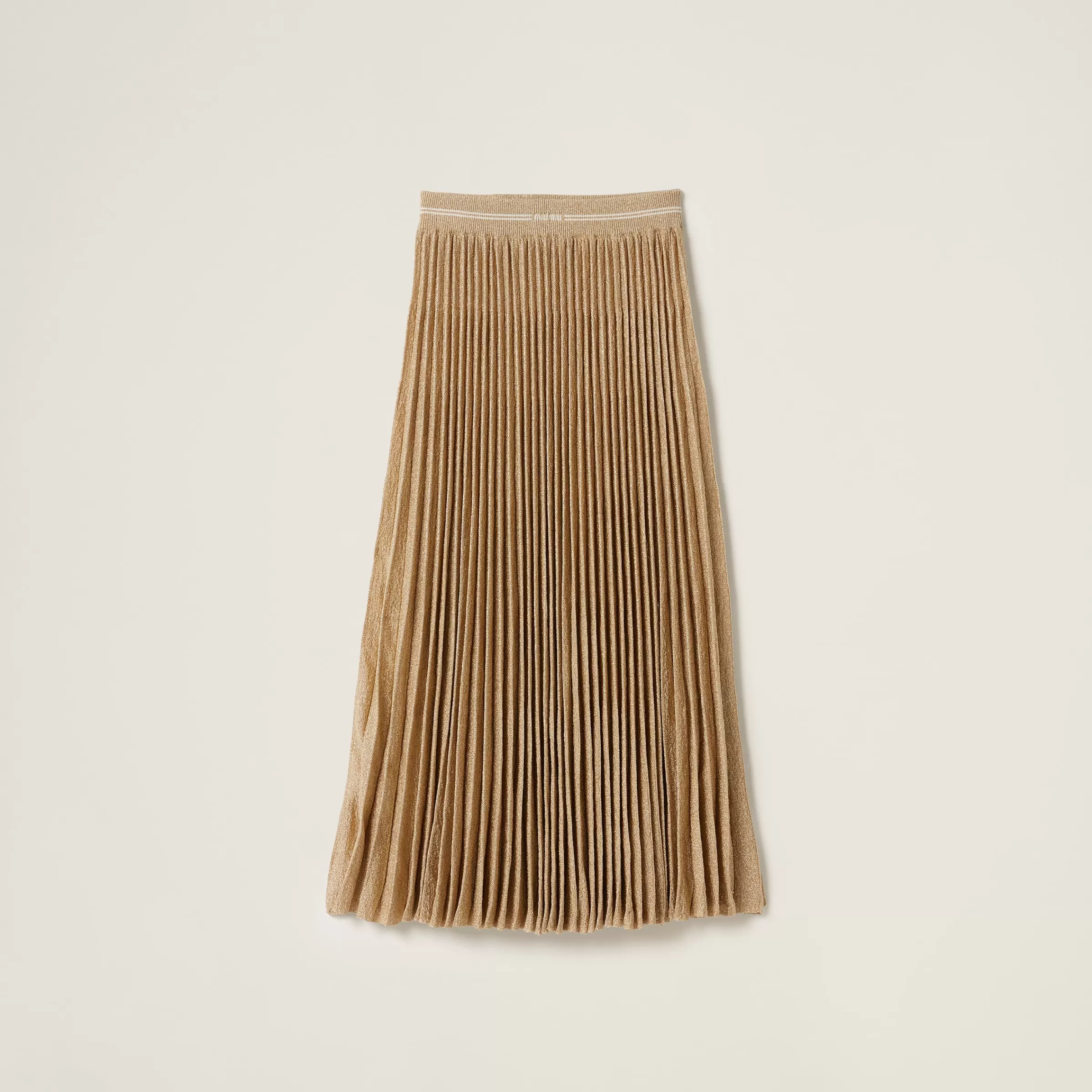 Pleated lamé skirt>Miu Miu Cheap