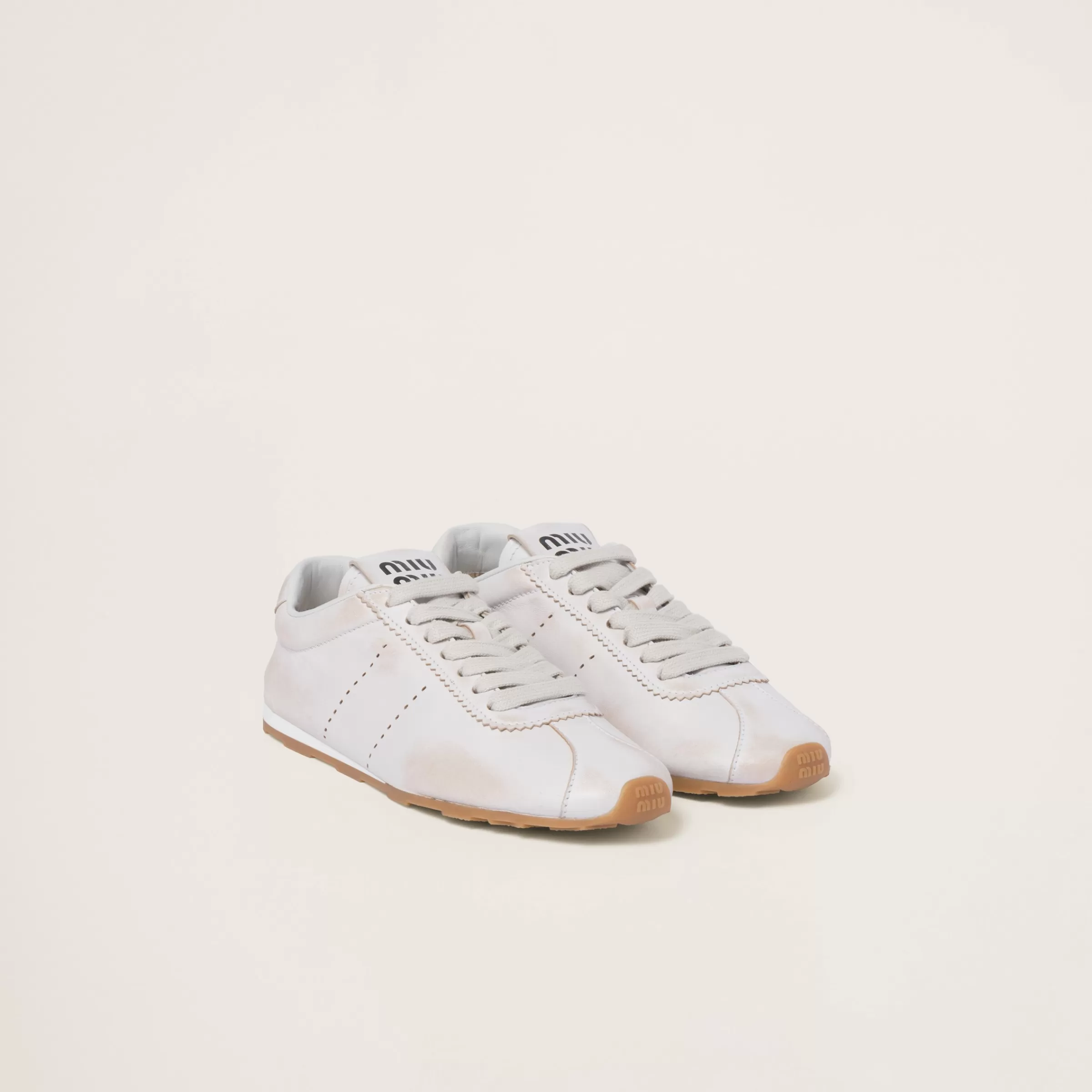 Plume bleached nappa leather sneakers>Miu Miu Sale