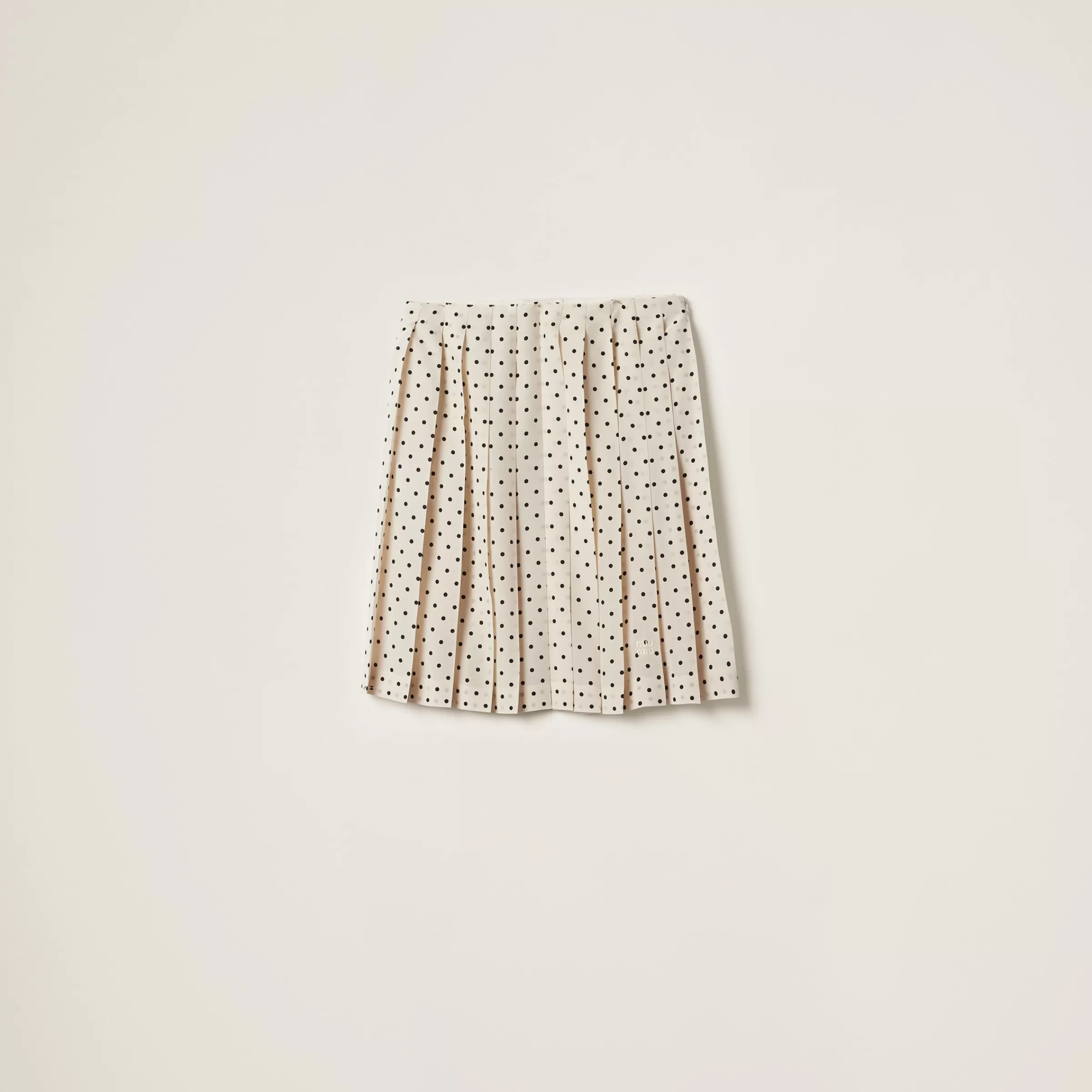 Polka-dot crepe de chine skirt>Miu Miu Clearance