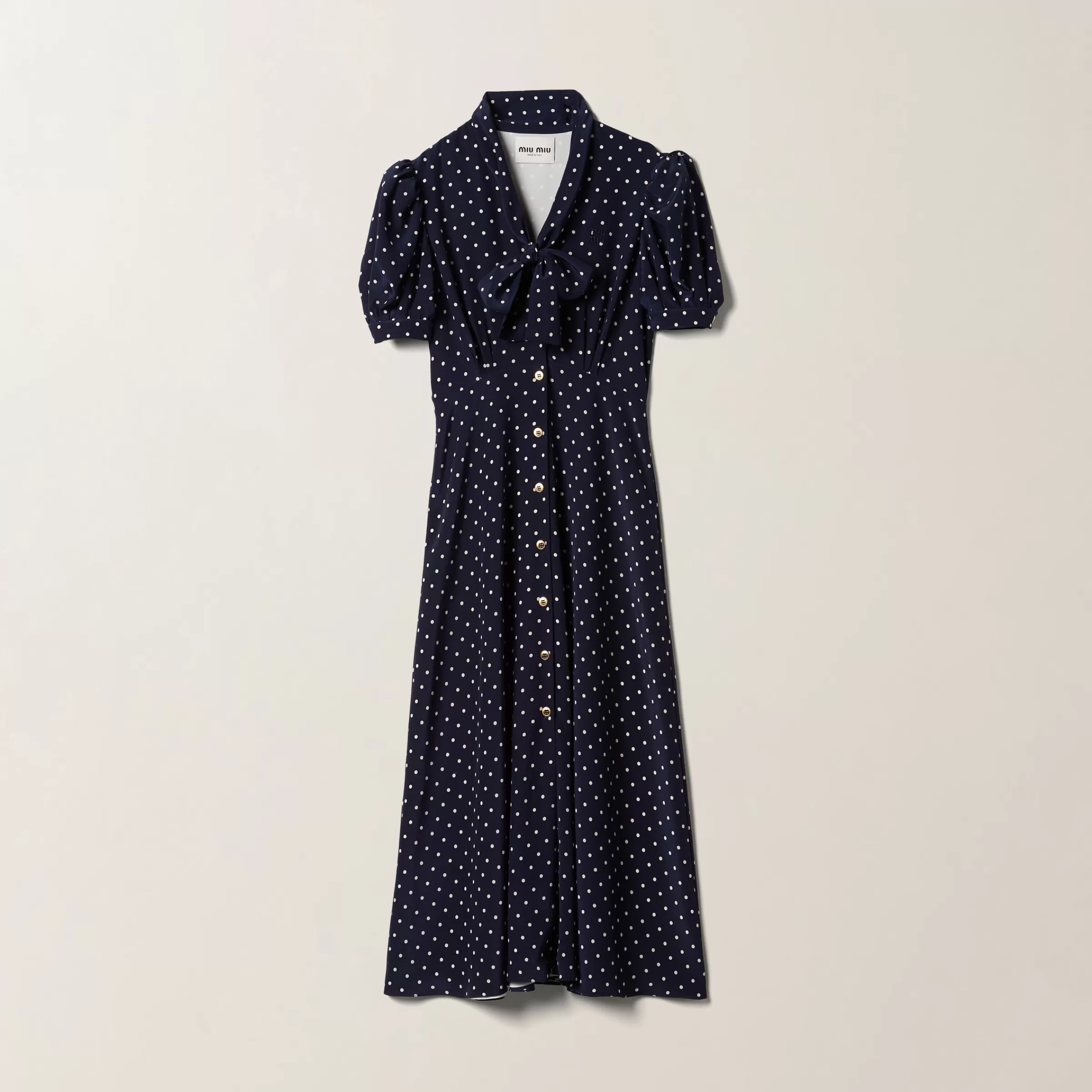 Printed crepe de chine dress>Miu Miu Fashion