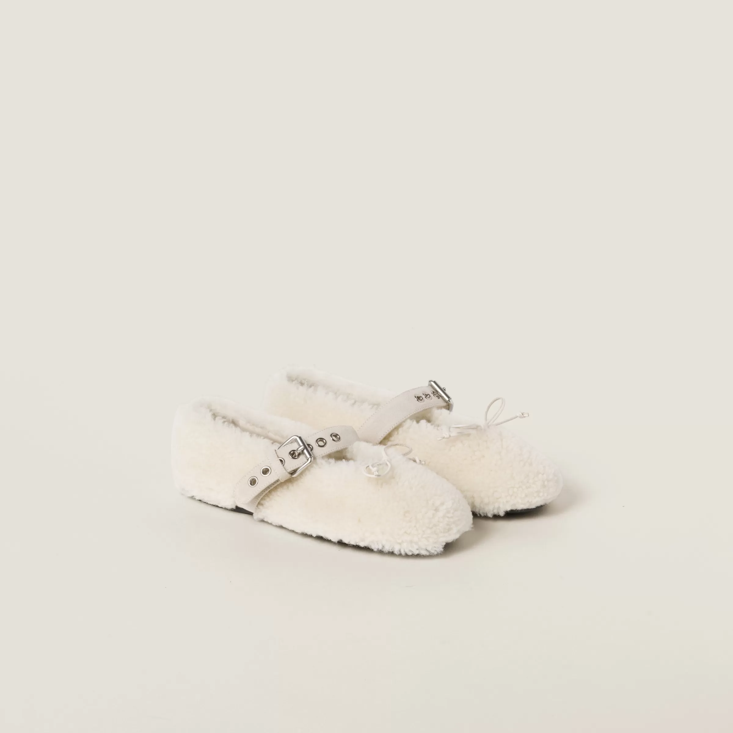 Shearling ballerinas>Miu Miu Clearance