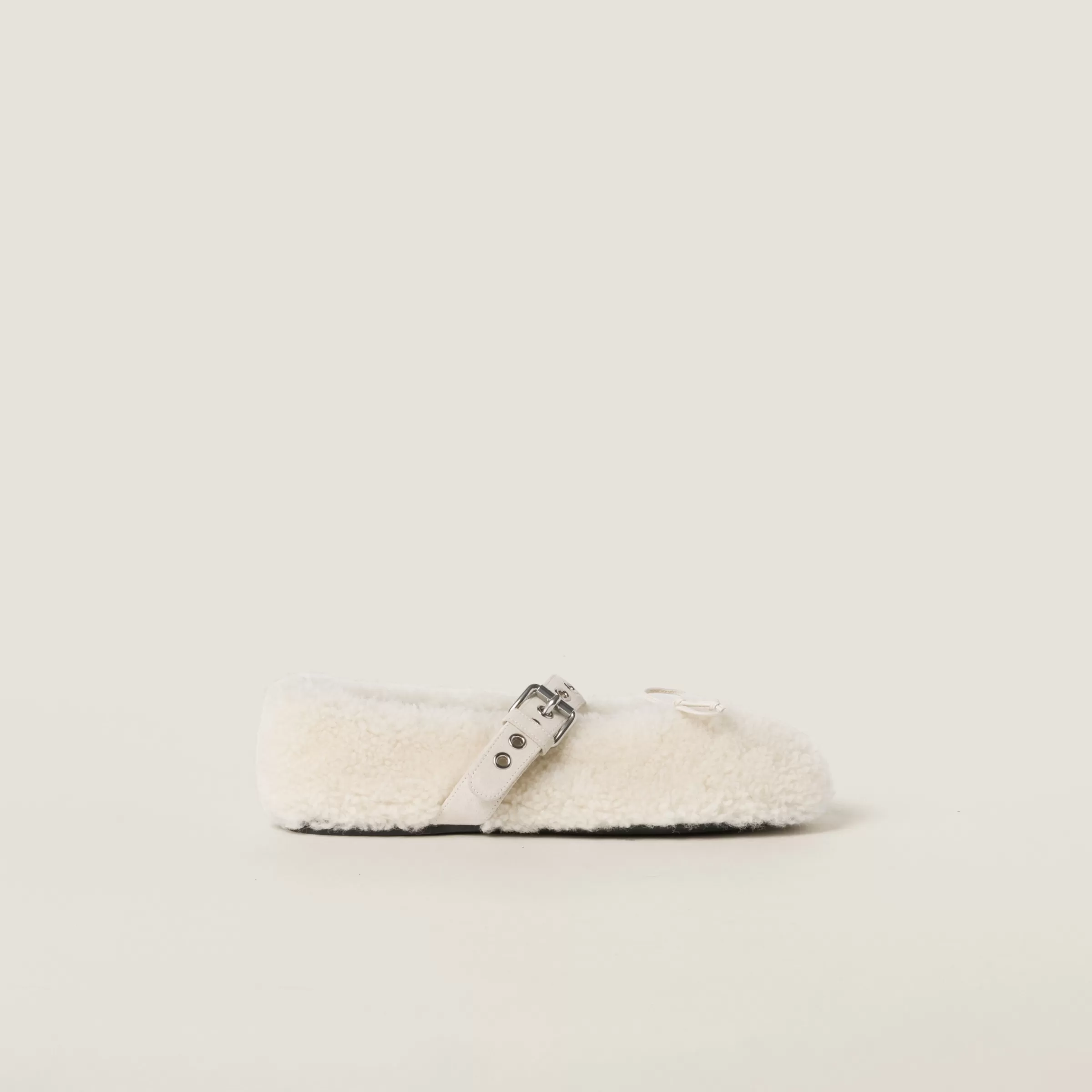 Shearling ballerinas>Miu Miu Clearance