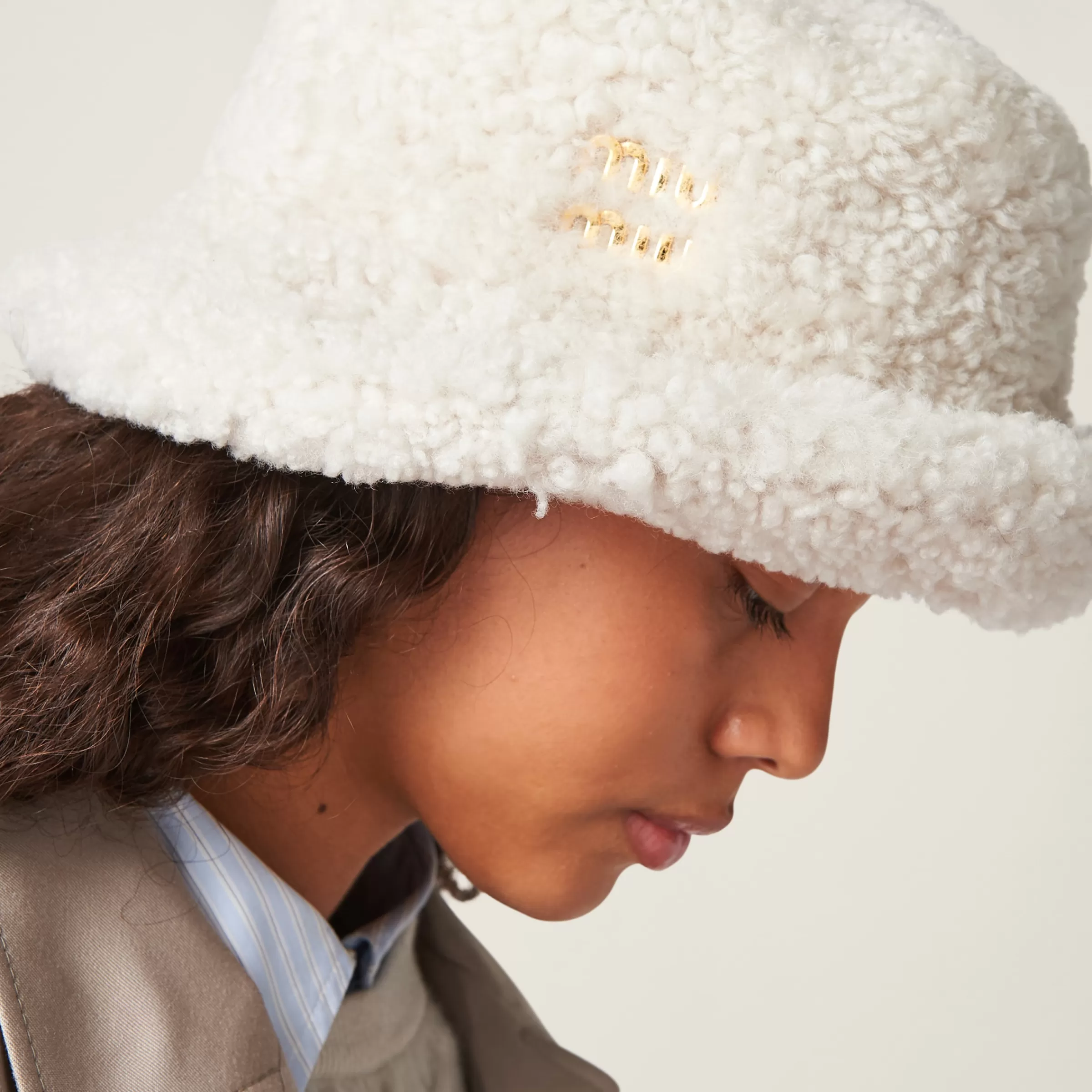 Shearling bucket hat>Miu Miu Cheap