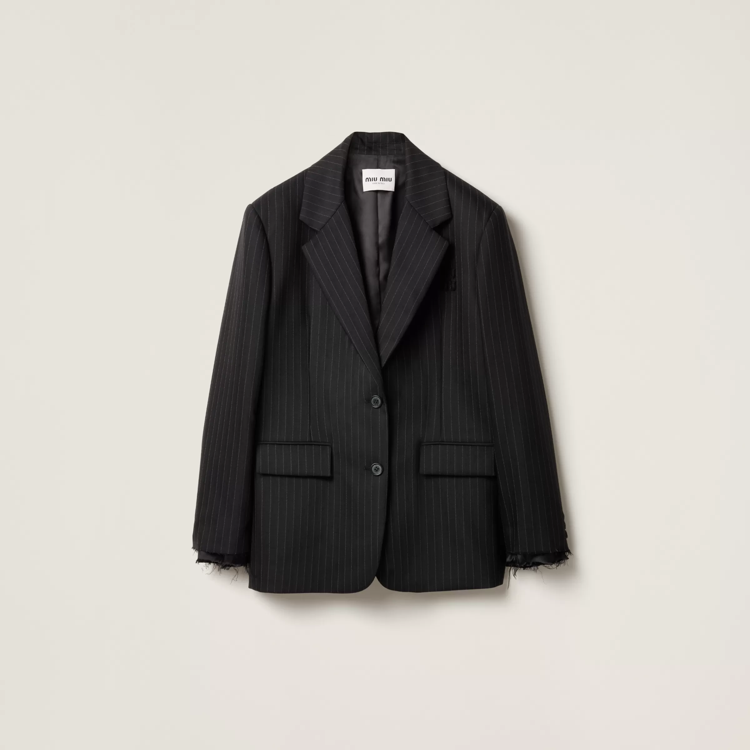 Single-breasted pinstripe jacket>Miu Miu Fashion