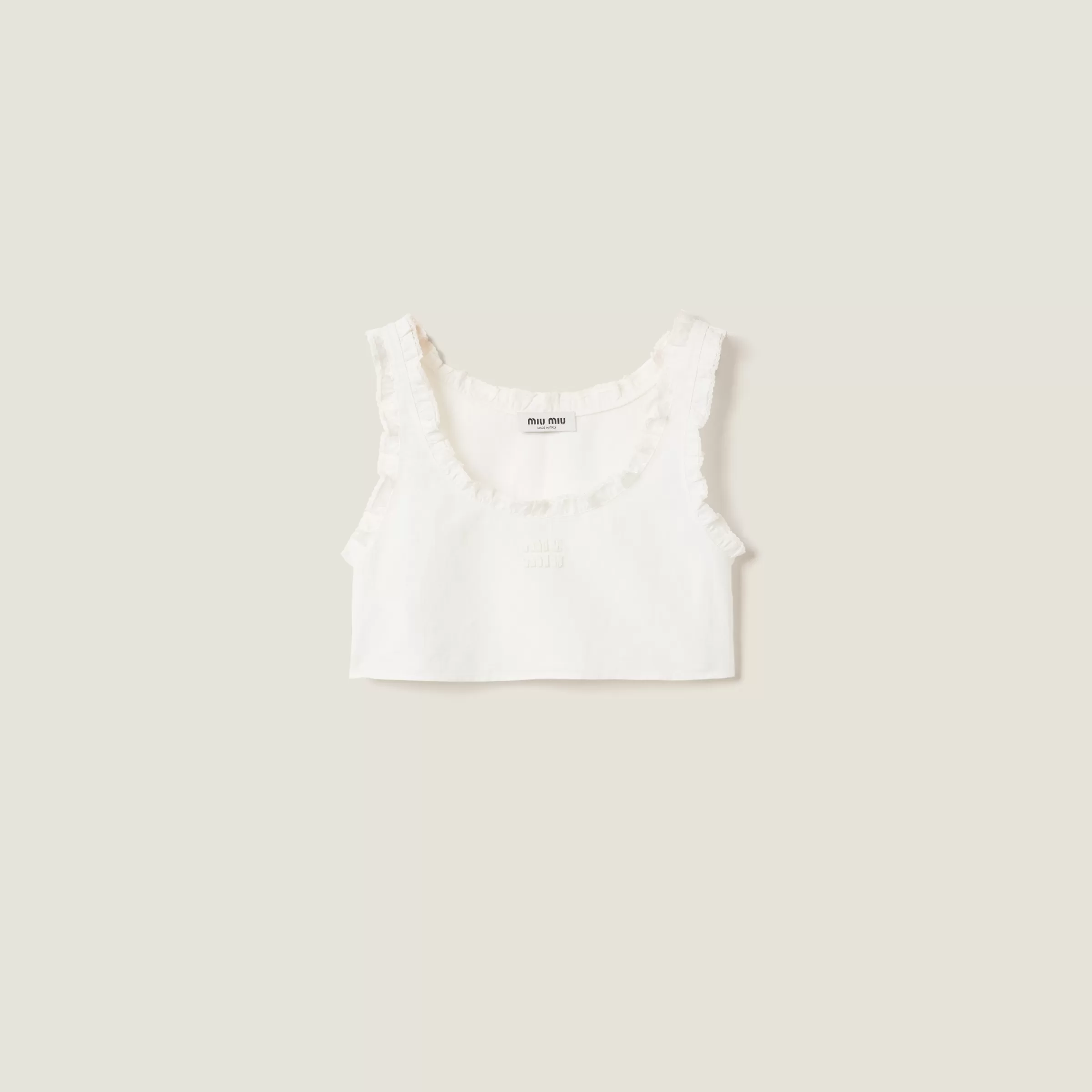 Slubbed canvas top>Miu Miu Store