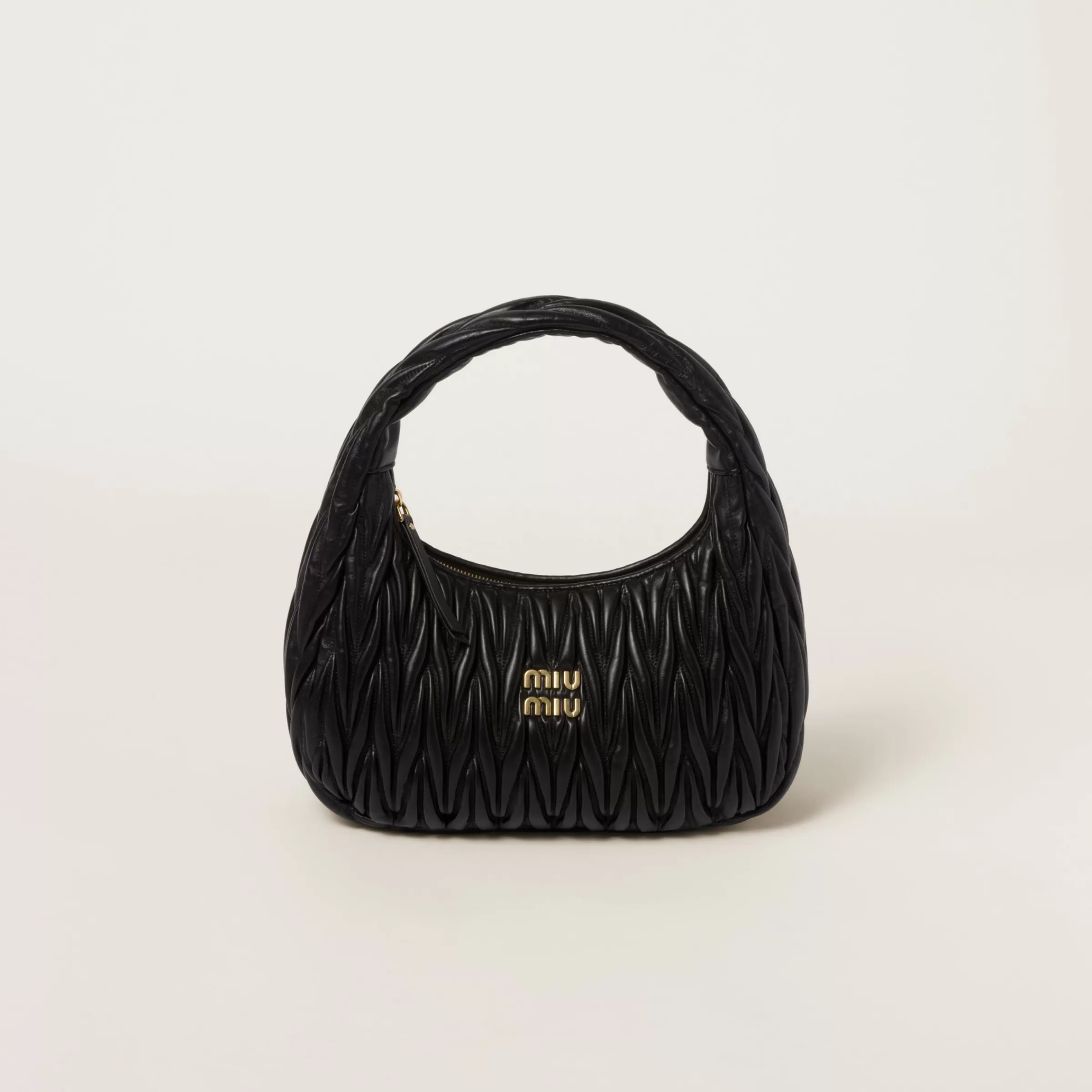 Wander matelassé nappa leather hobo bag>Miu Miu Clearance