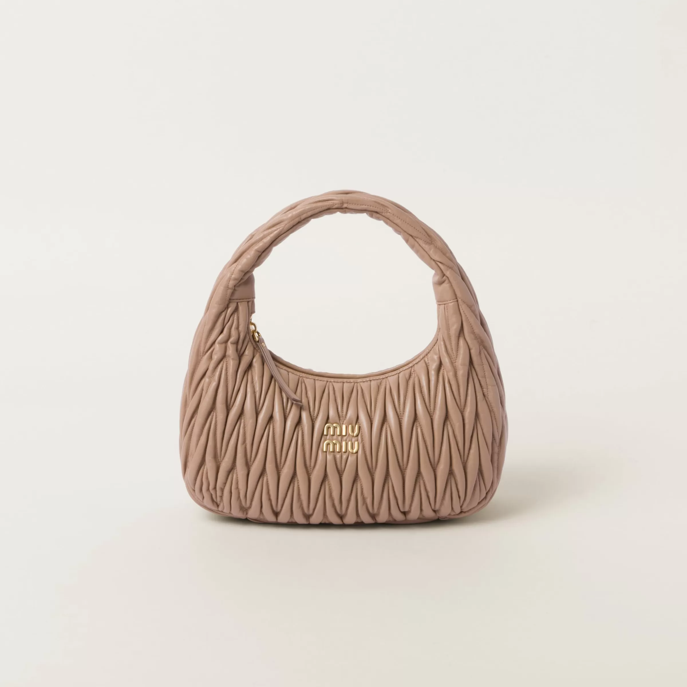 Wander matelassé nappa leather hobo bag>Miu Miu Cheap