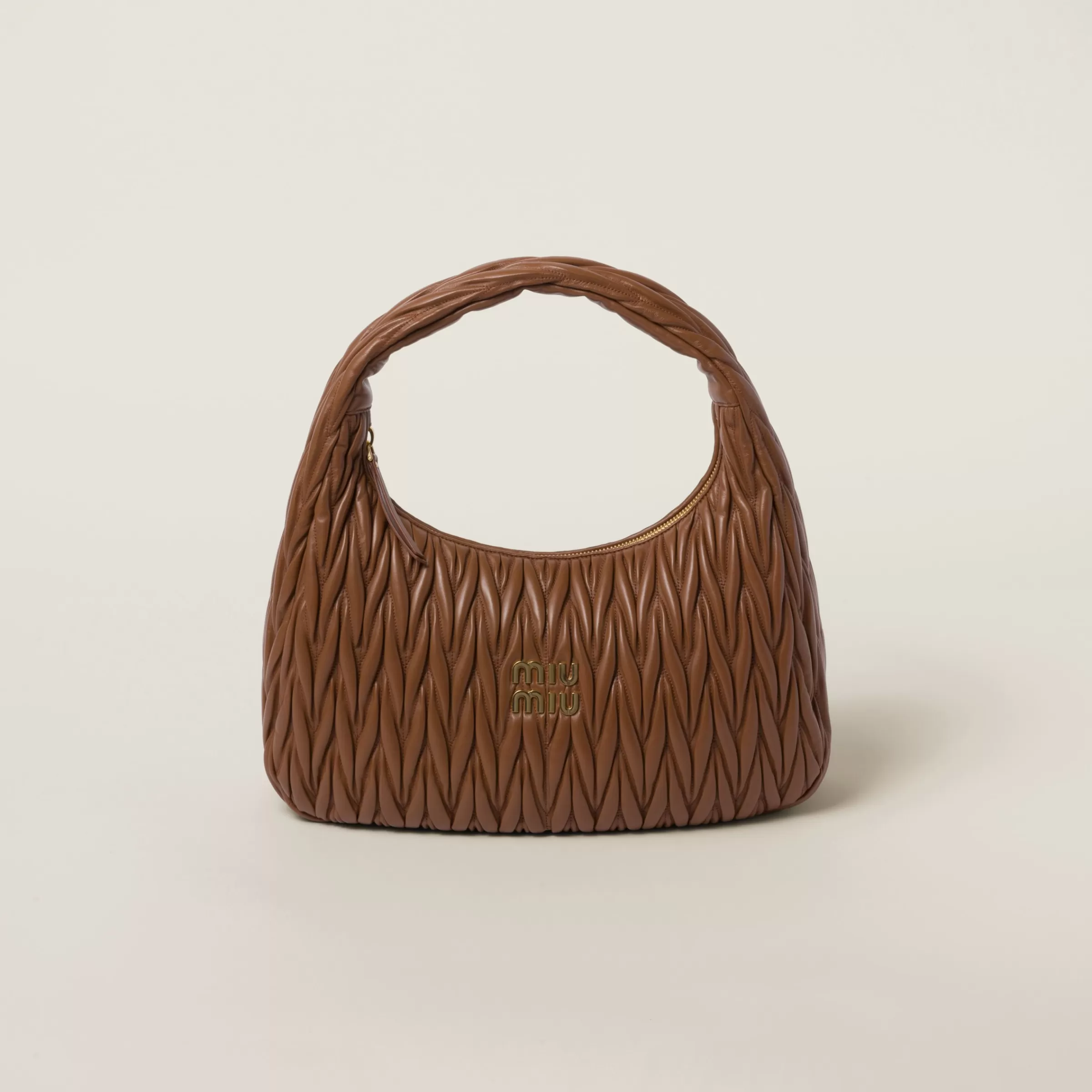 Wander matelassé nappa leather hobo bag>Miu Miu Best