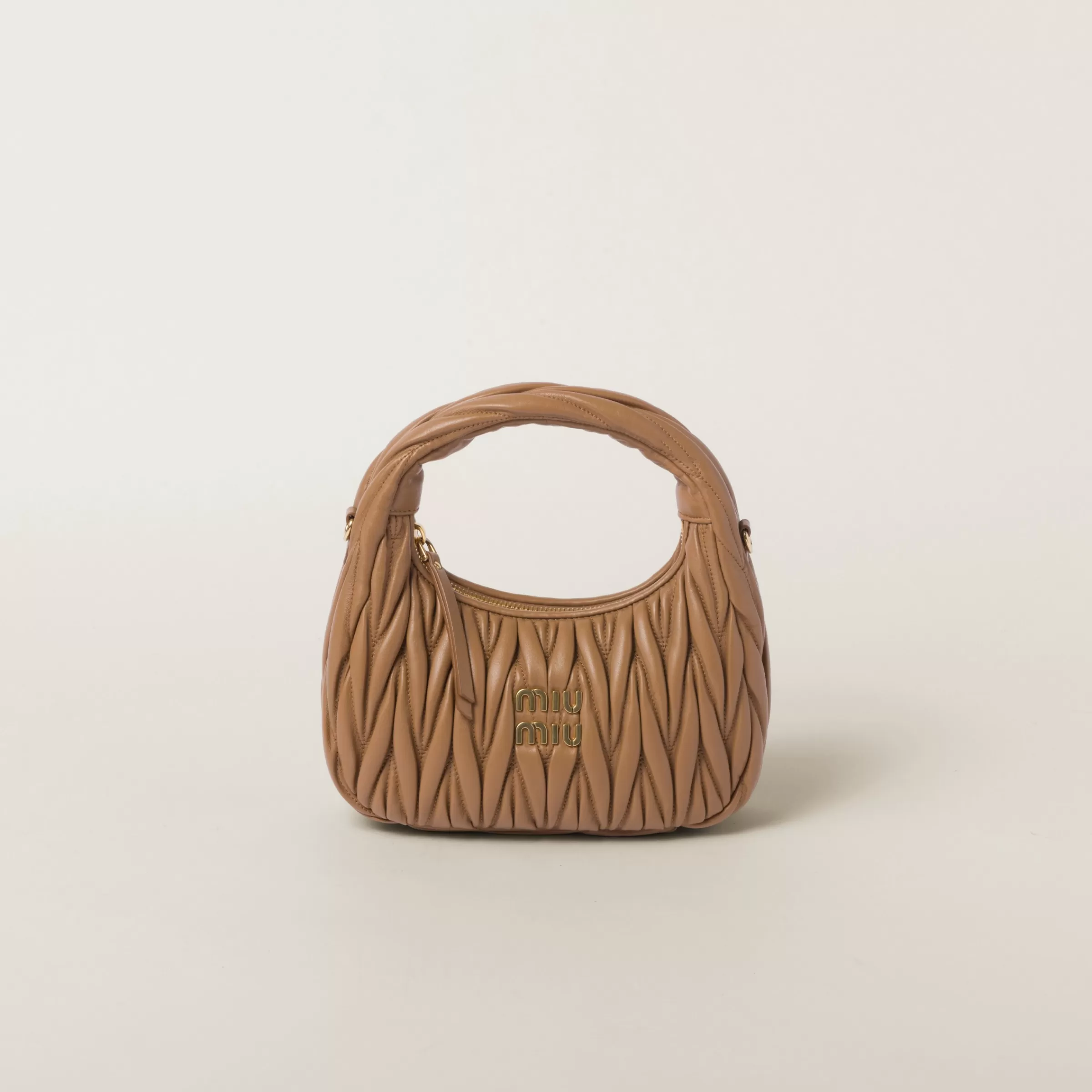 Wander matelassé nappa leather hobo bag>Miu Miu Best