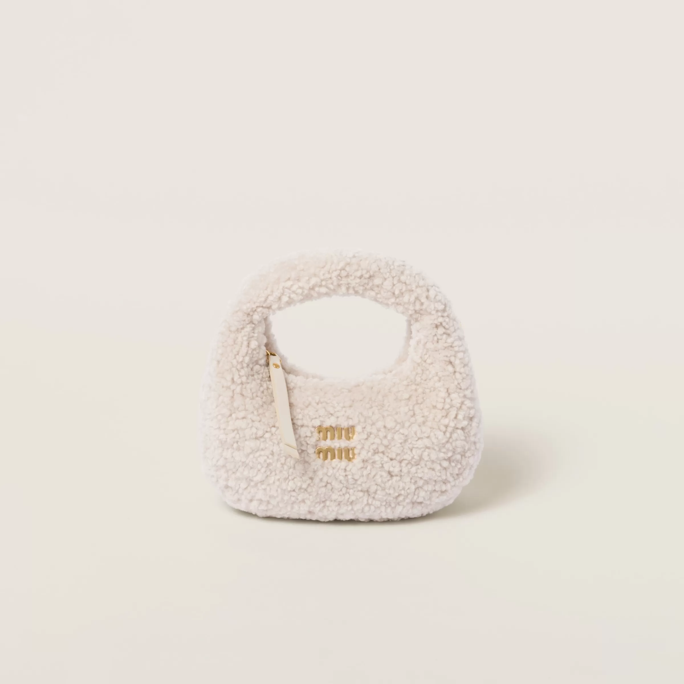 Wander shearling hobo bag with leather details>Miu Miu New