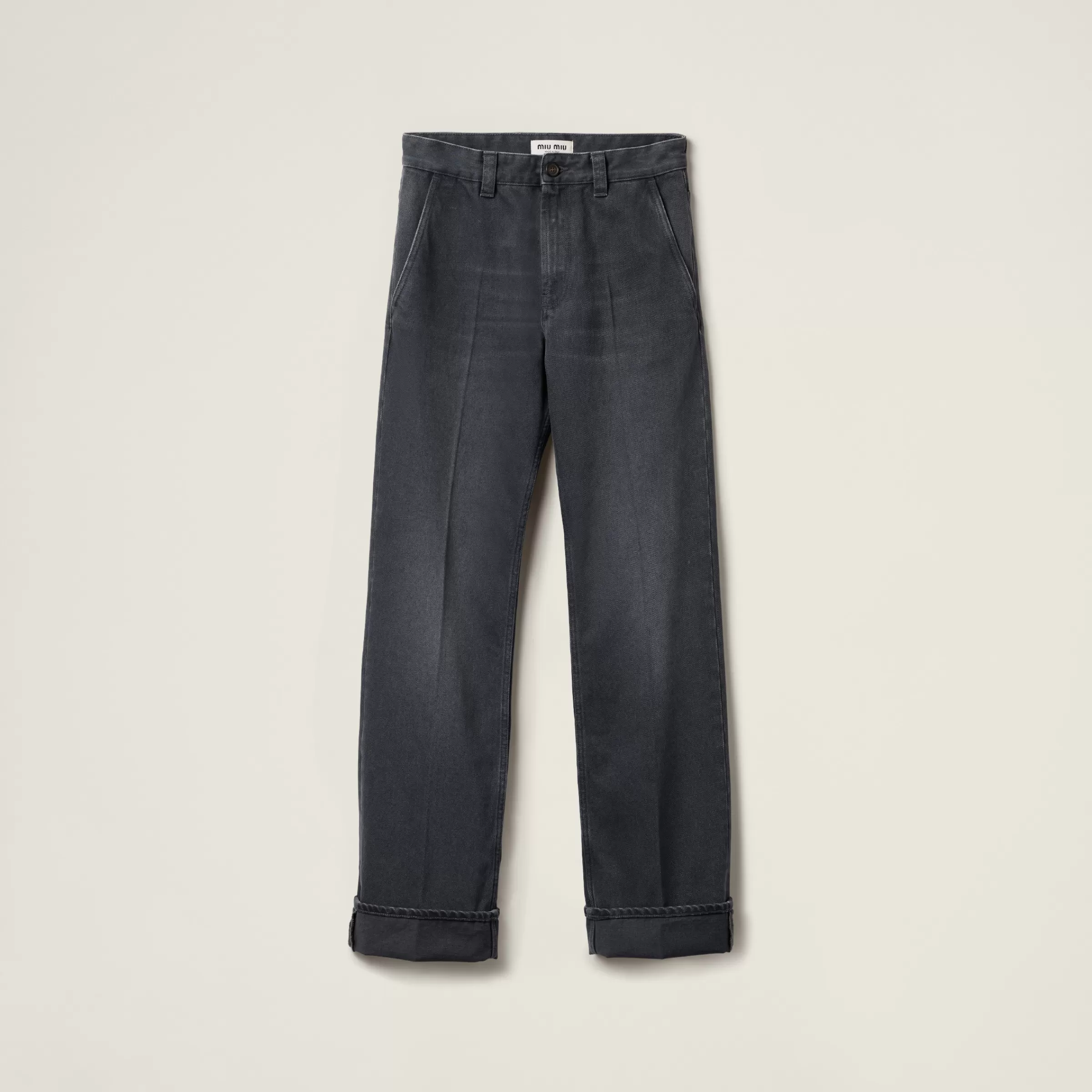 Washed drill pants>Miu Miu Flash Sale