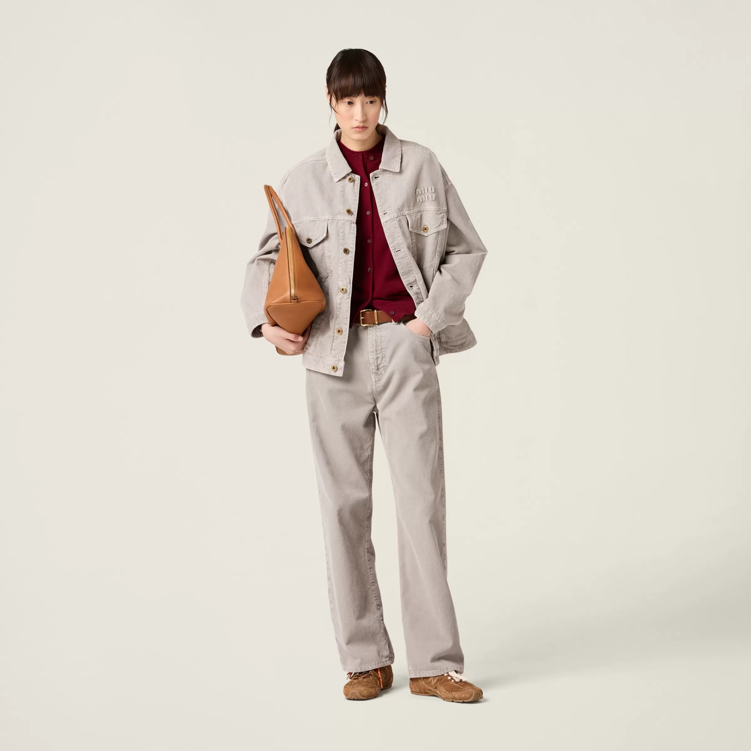 Washed velvet blouson jacket>Miu Miu Flash Sale