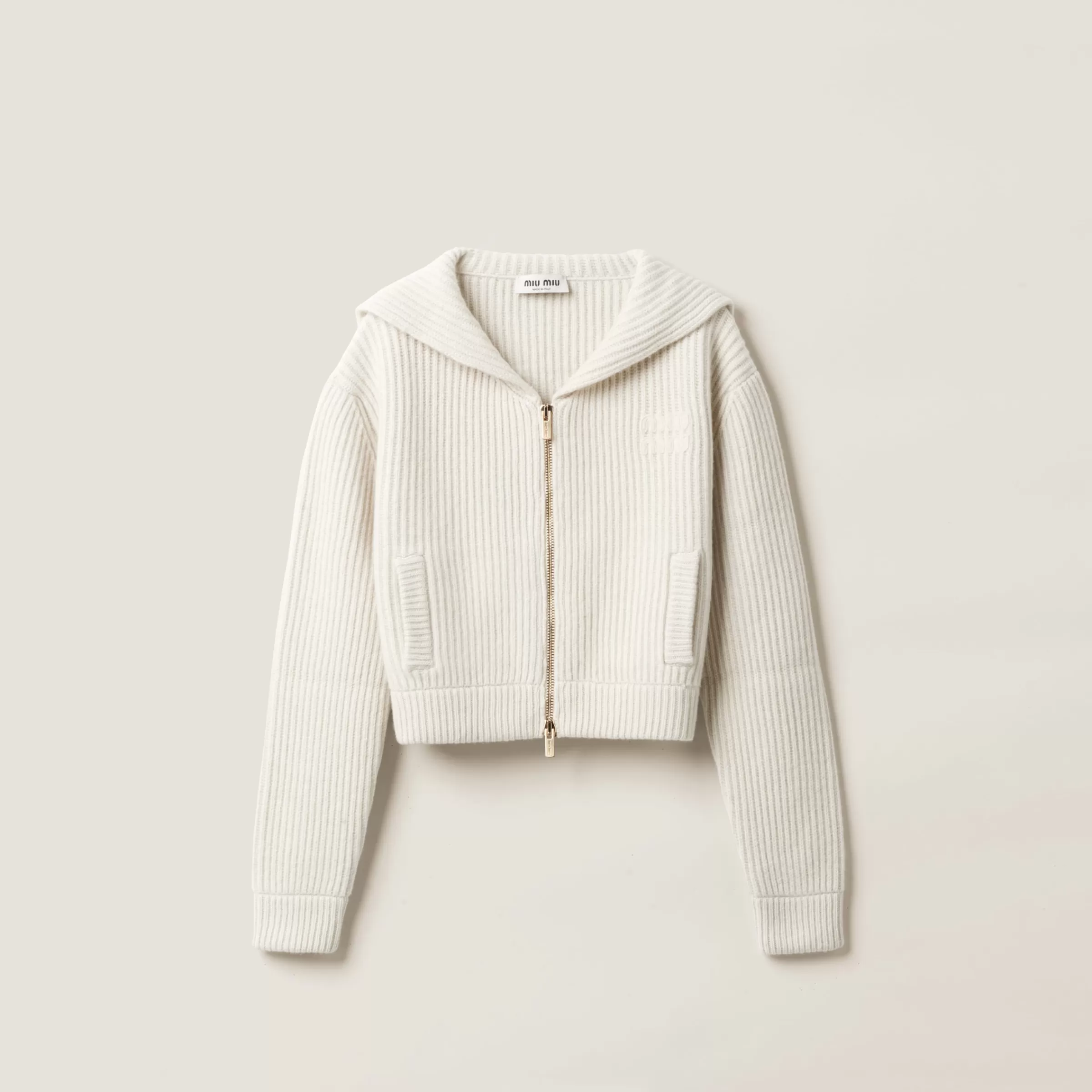 Wool and cashmere knit cardigan>Miu Miu Fashion