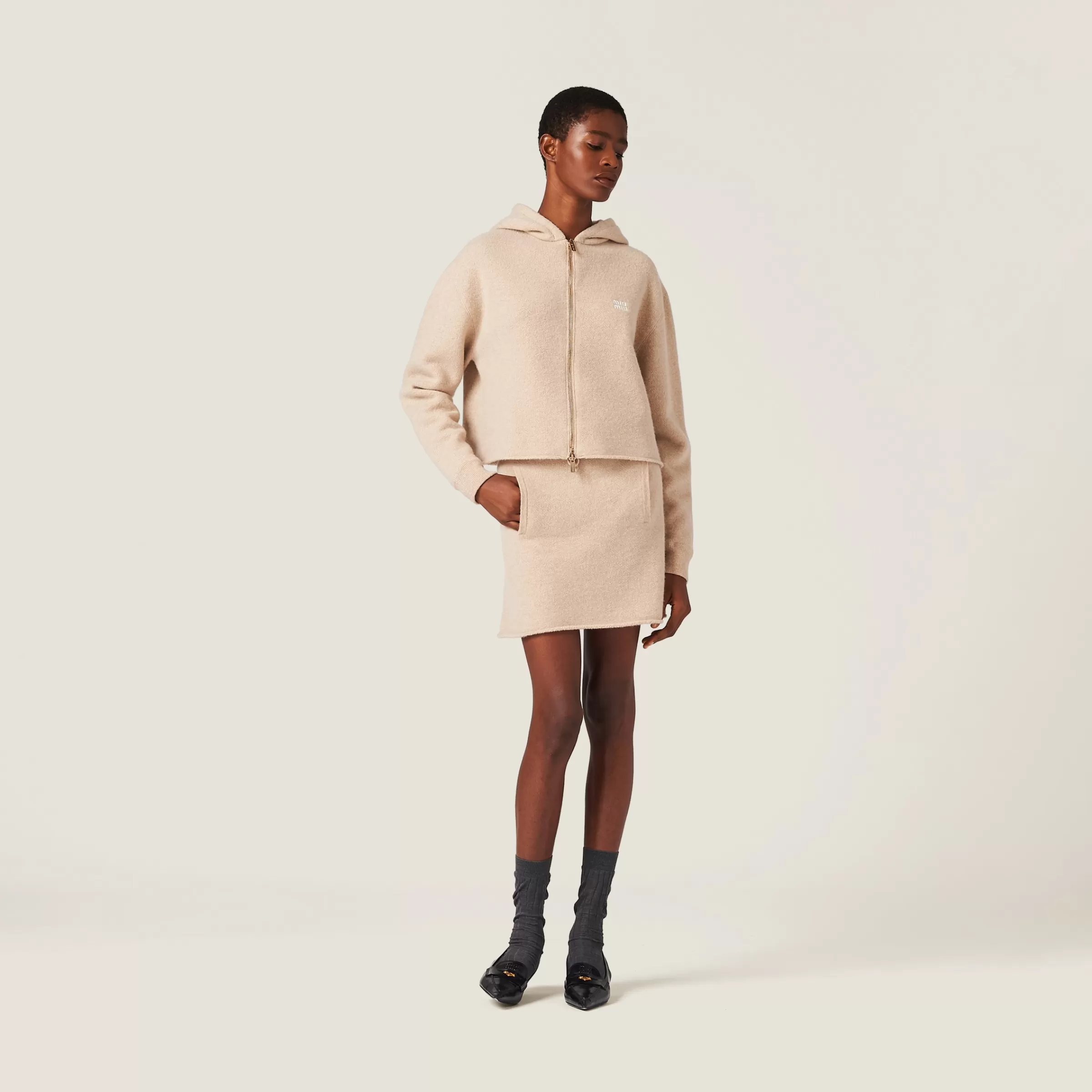 Wool and cashmere skirt>Miu Miu Flash Sale