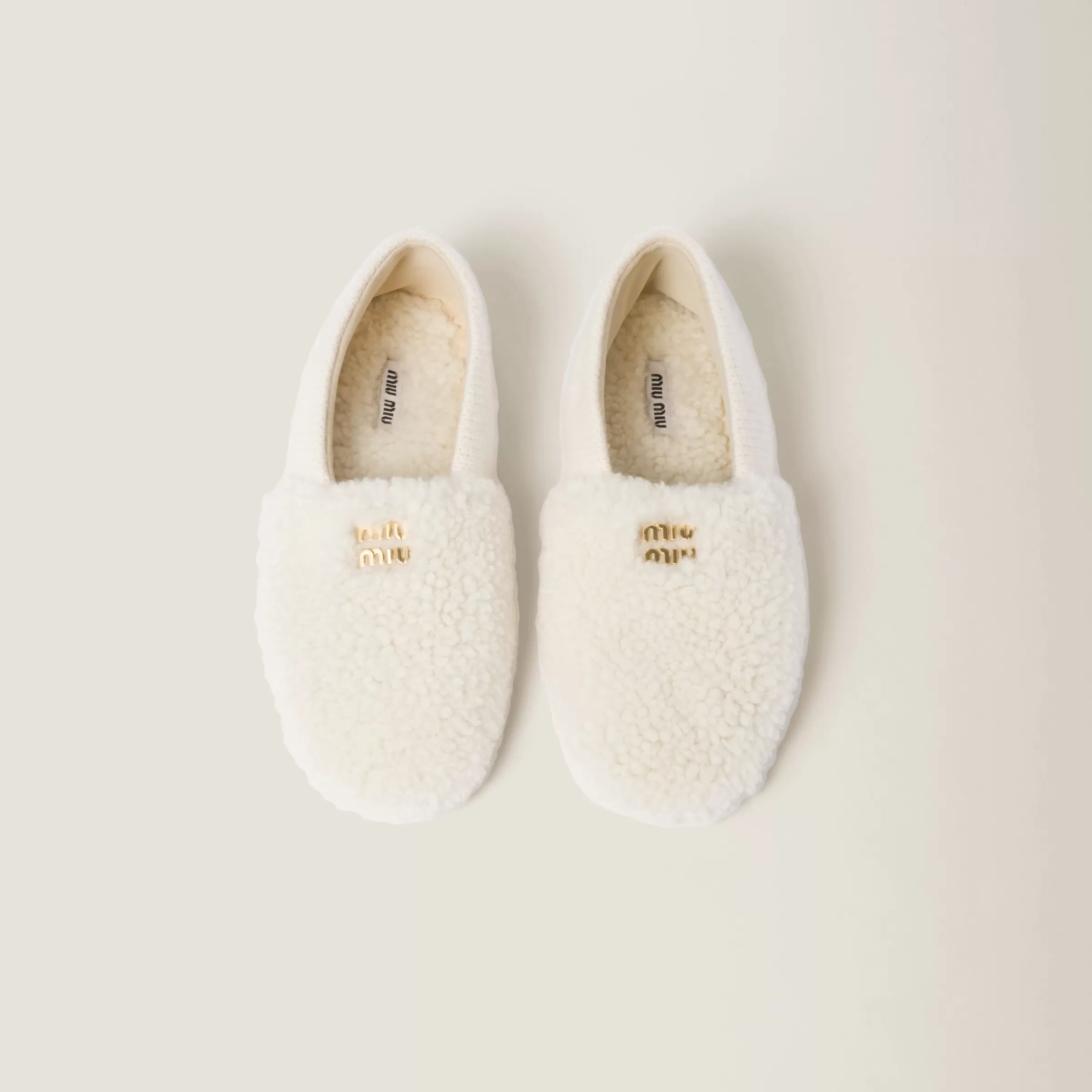 Wool, cashmere and shearling slippers with cashmere case>Miu Miu Discount