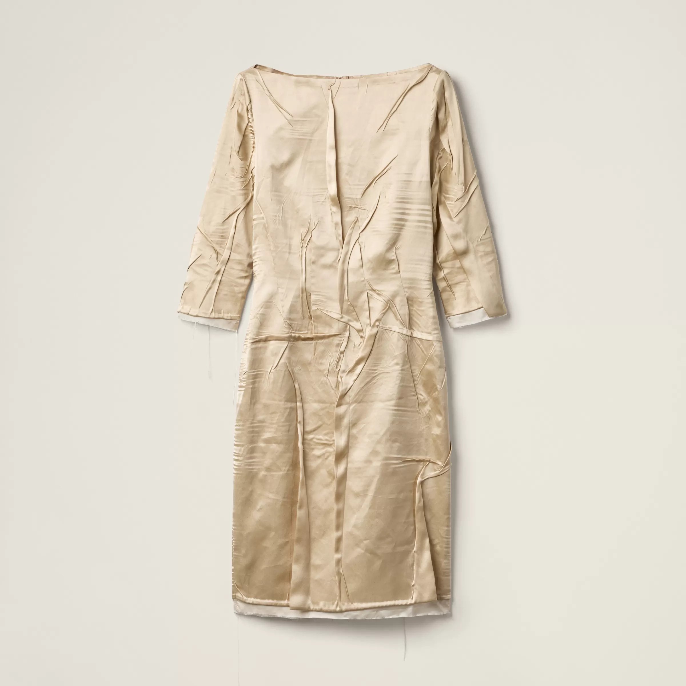 Wrinkled crêpe satin dress>Miu Miu Discount